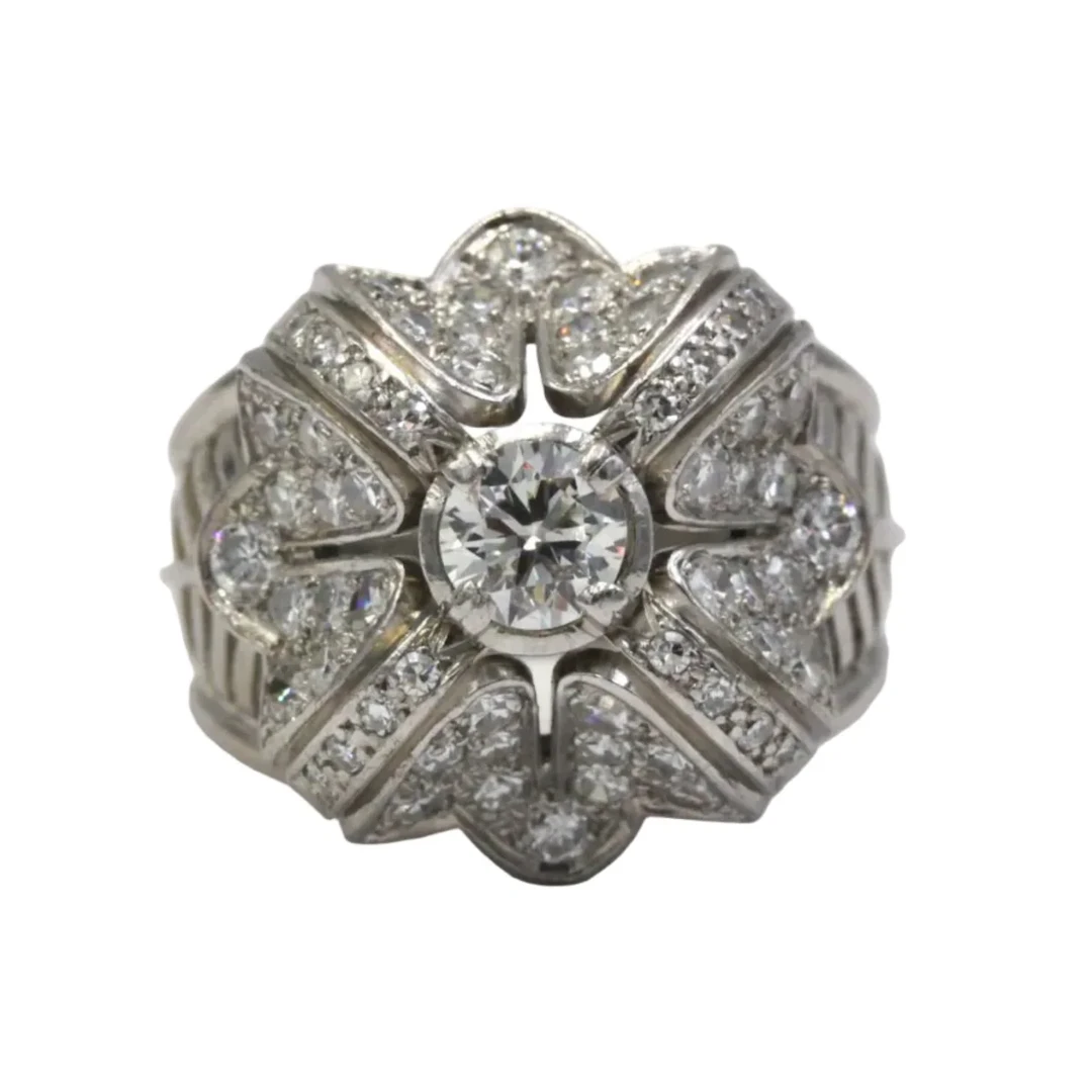 Platinum and Diamond Tank Ring
