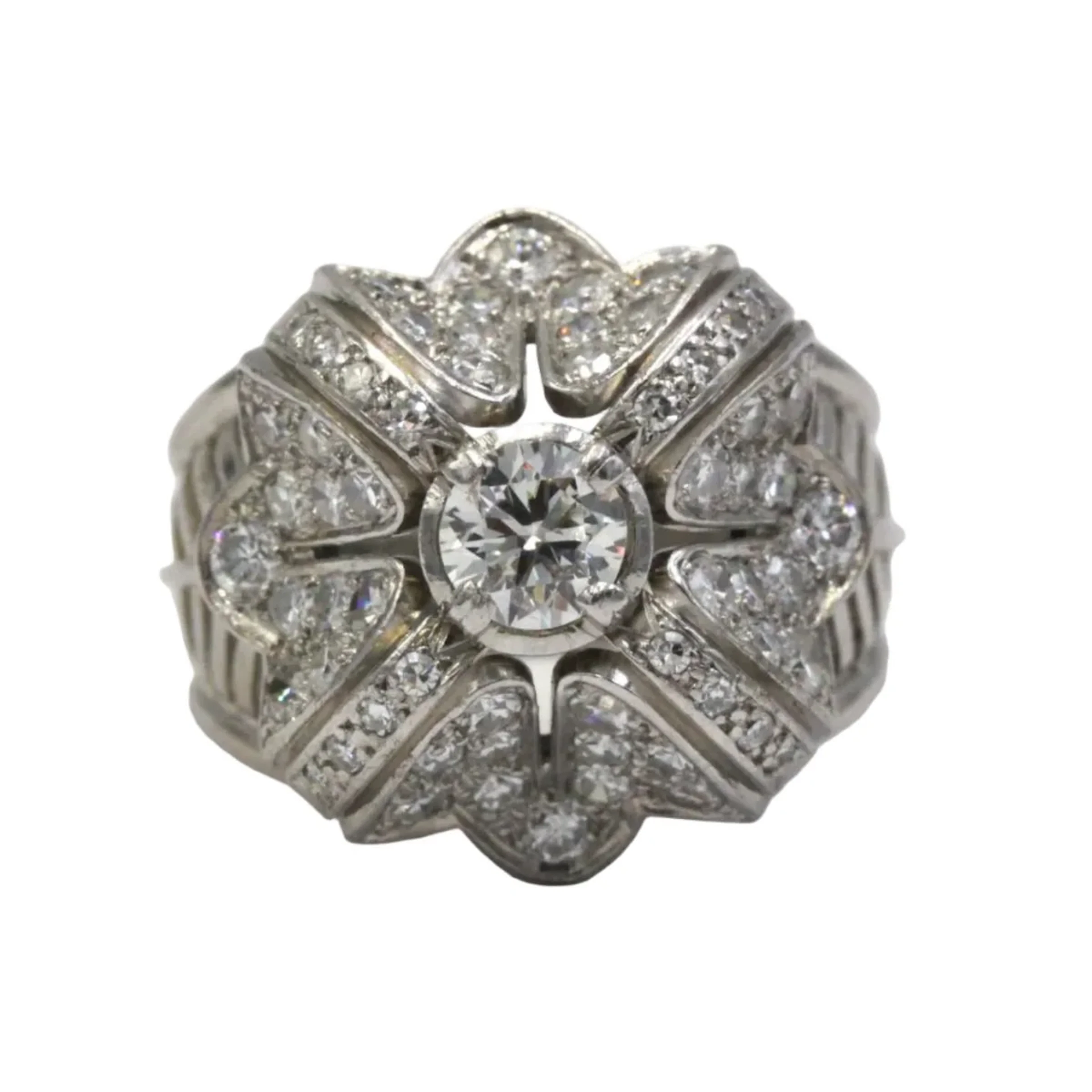 Platinum and Diamond Tank Ring