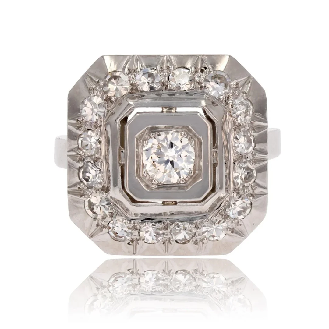 Ring Surroundings in white gold, paltinium and diamonds