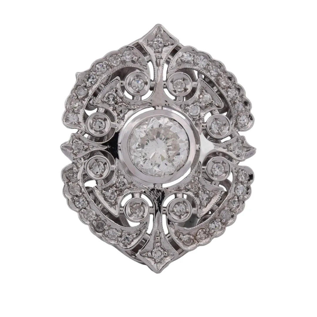 Bague Entourage en or blanc et diamants