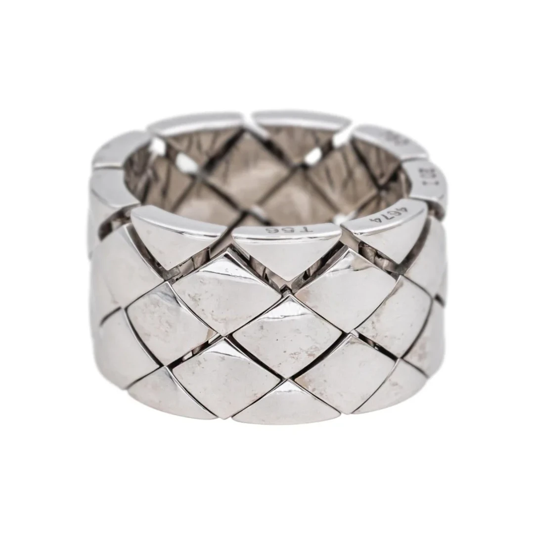 Ring CHANEL "Matelassé" headband in white gold
