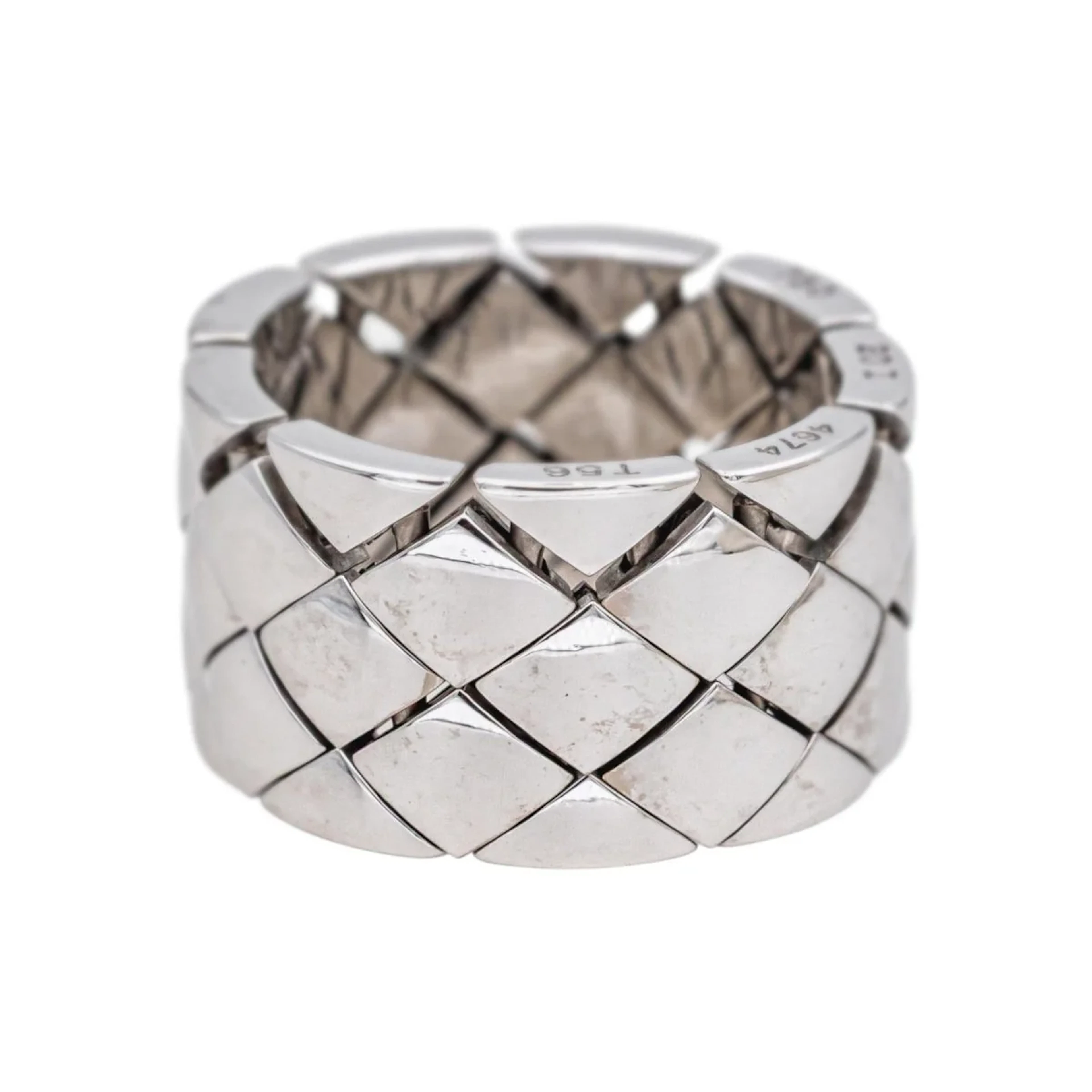 Ring CHANEL "Matelassé" headband in white gold