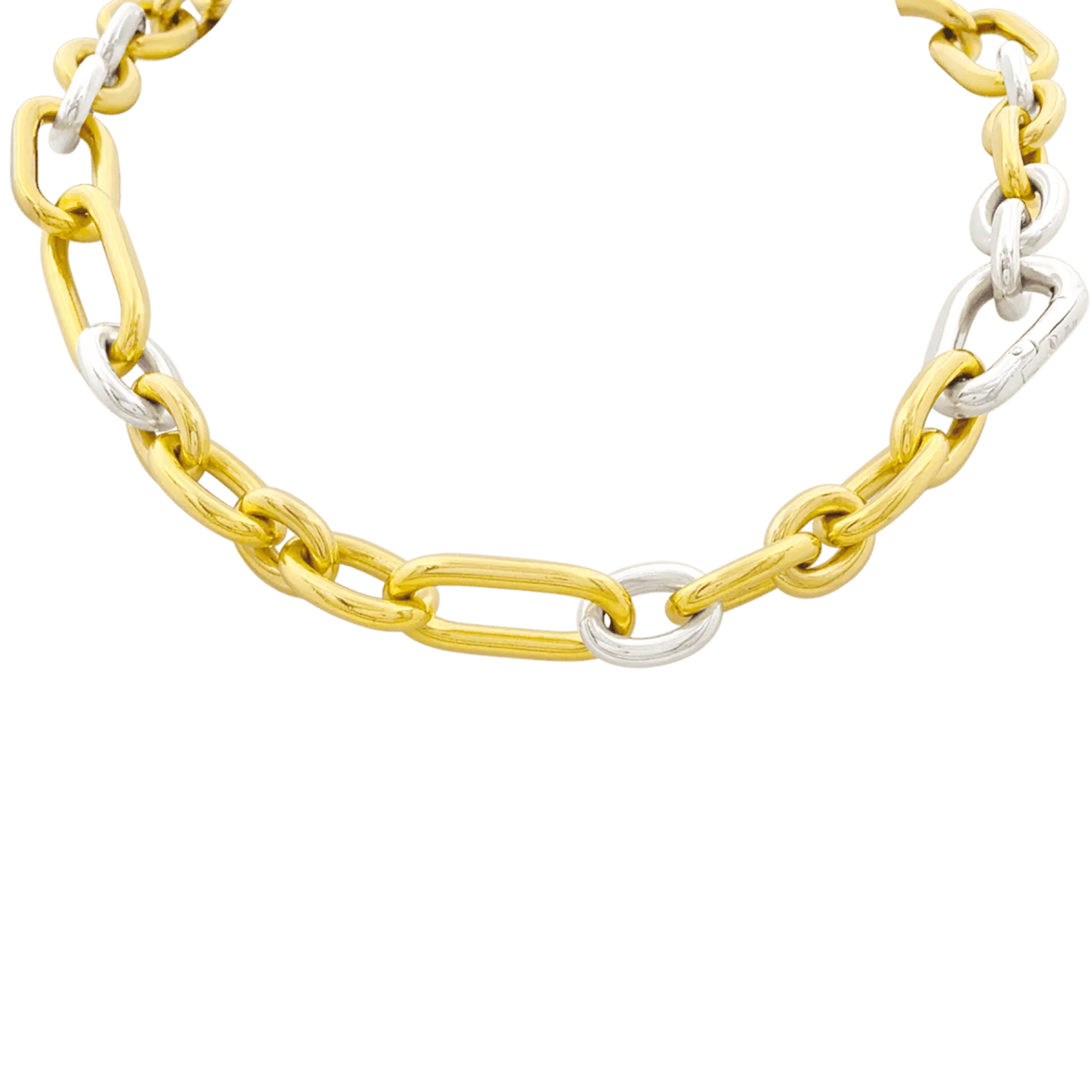 POMELLATO Link Necklace in white gold, yellow gold, and rose gold