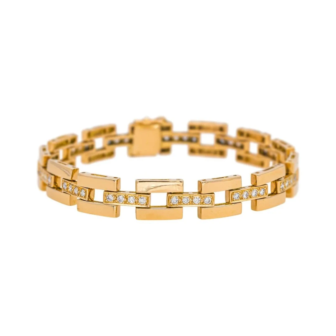 Bracelet Tank in yellow gold and diamonds
