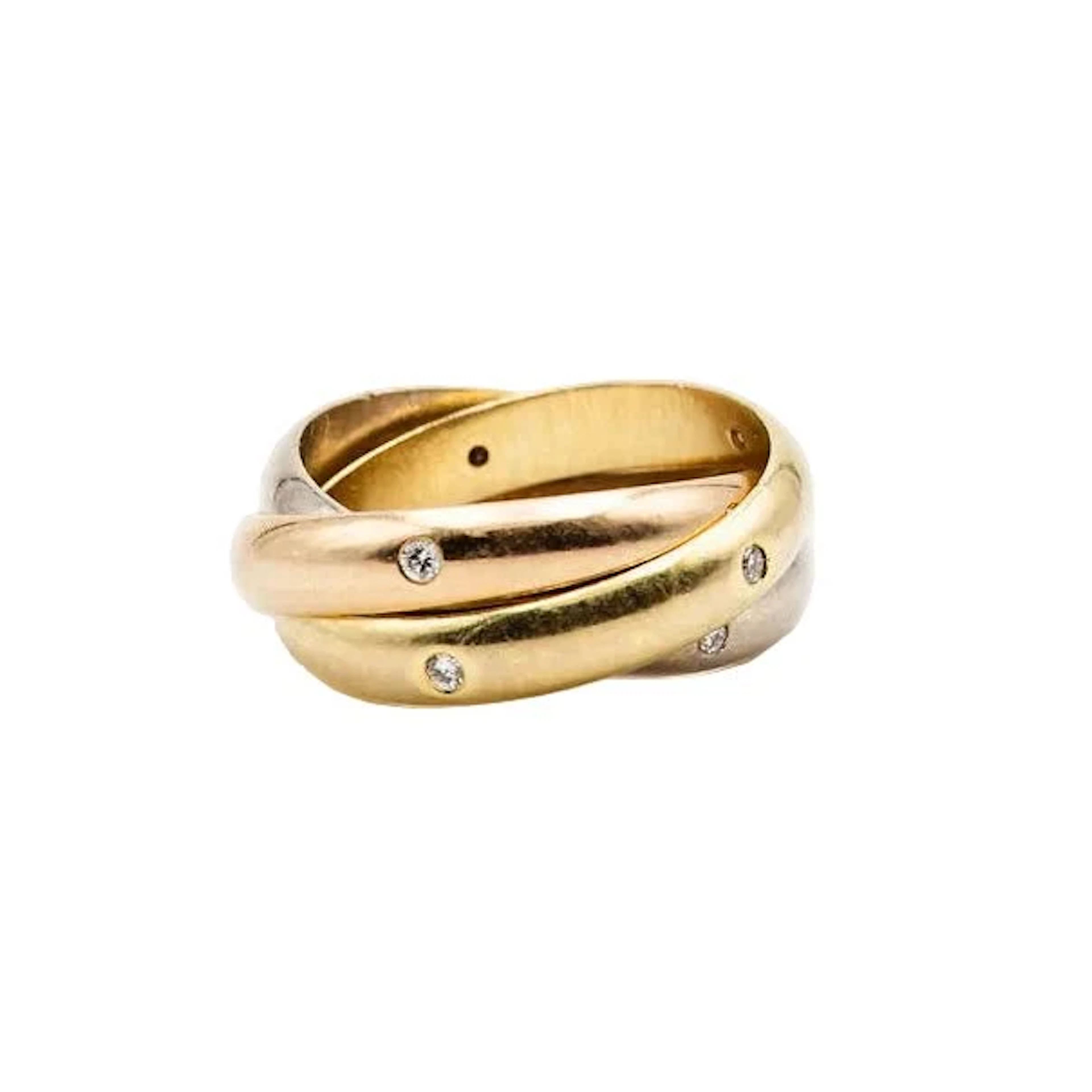 CARTIER "Trinity" Wedding Band Ring in Yellow Gold, White Gold, Rose