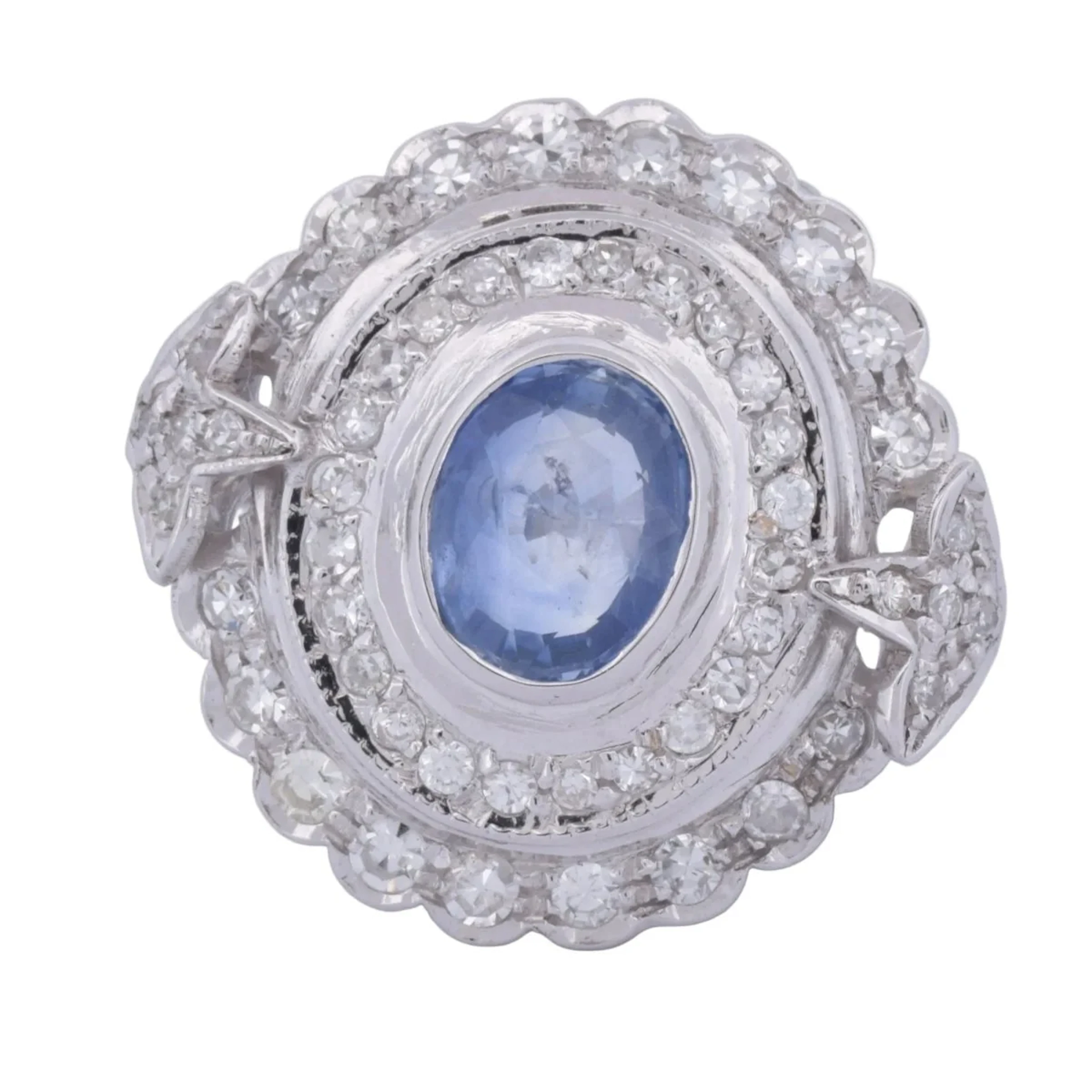Ring Surroundings in white gold, sapphire and diamonds