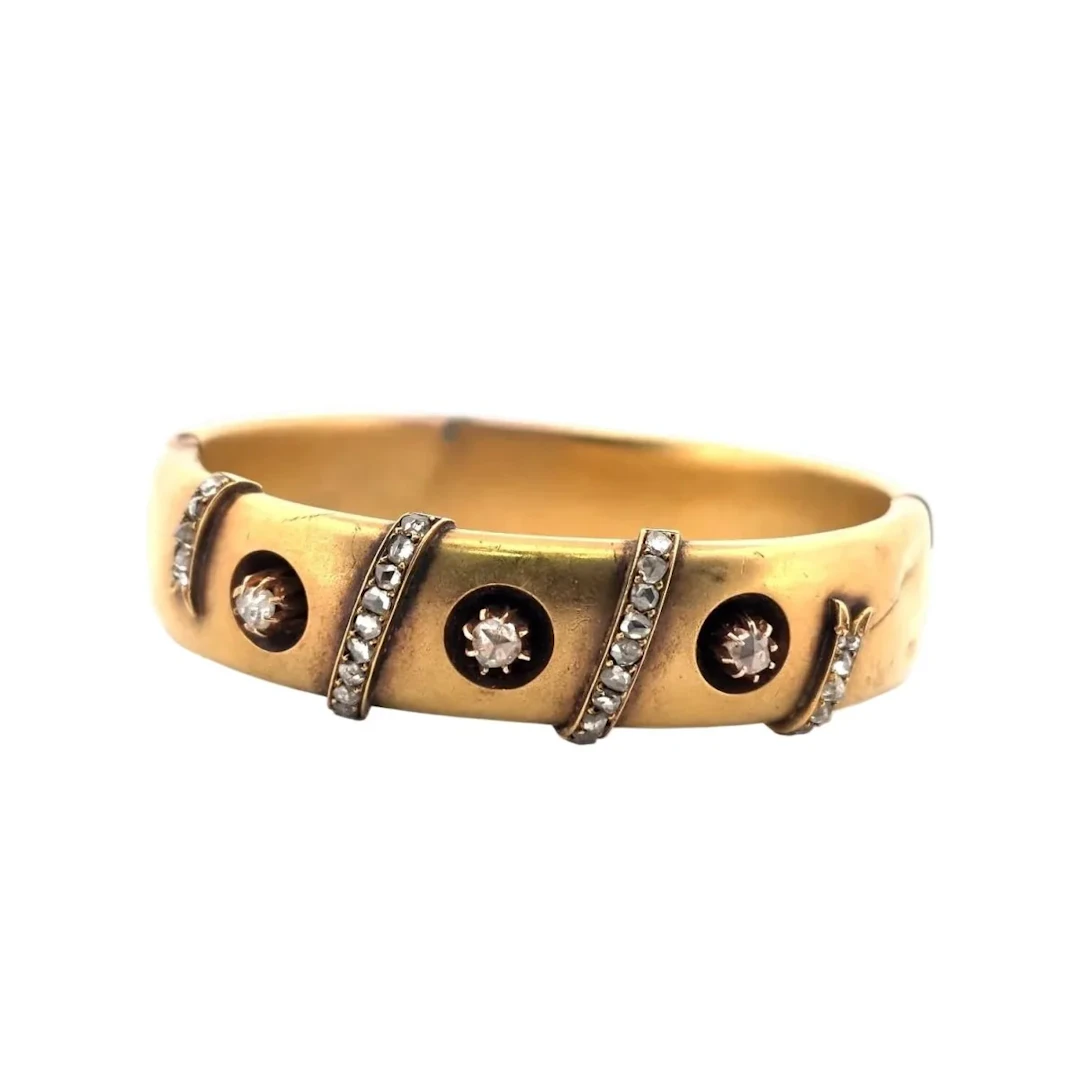 Bracelet Jonc in yellow gold and diamonds