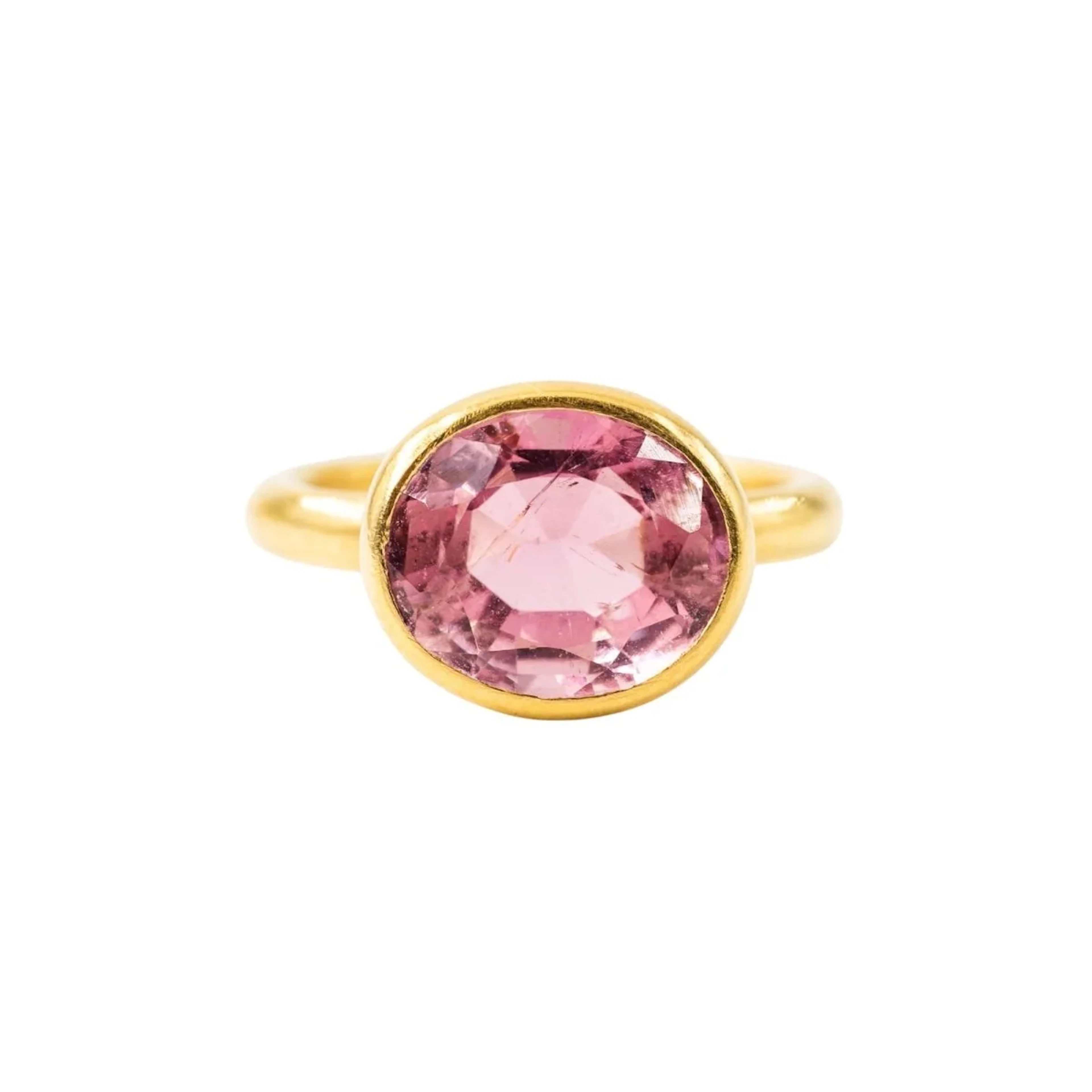 MARIE-HÉLÈNE DE TAILLAC "Princess" Solitaire Ring in 22-carat yellow