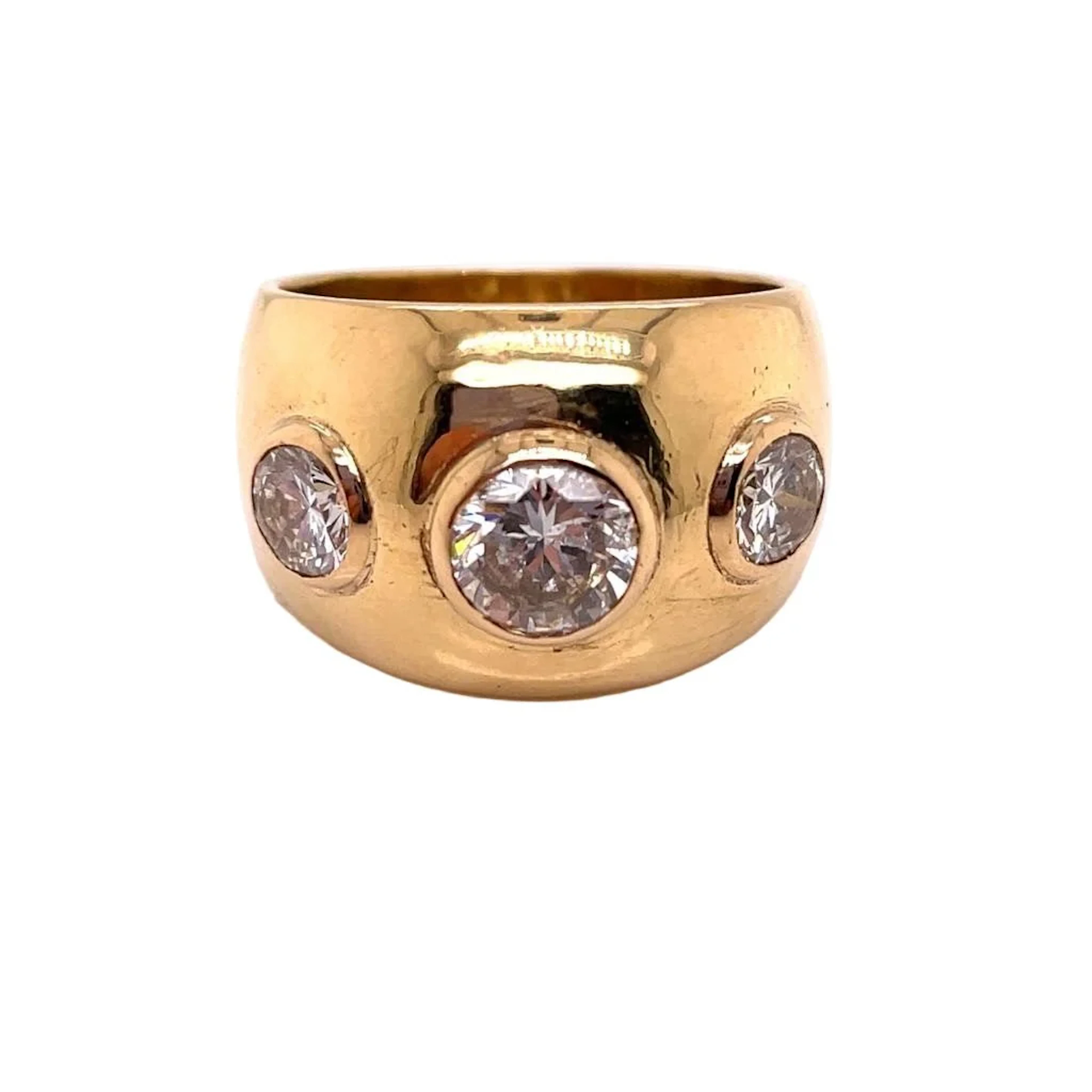 Ring Jonc in yellow gold and diamonds