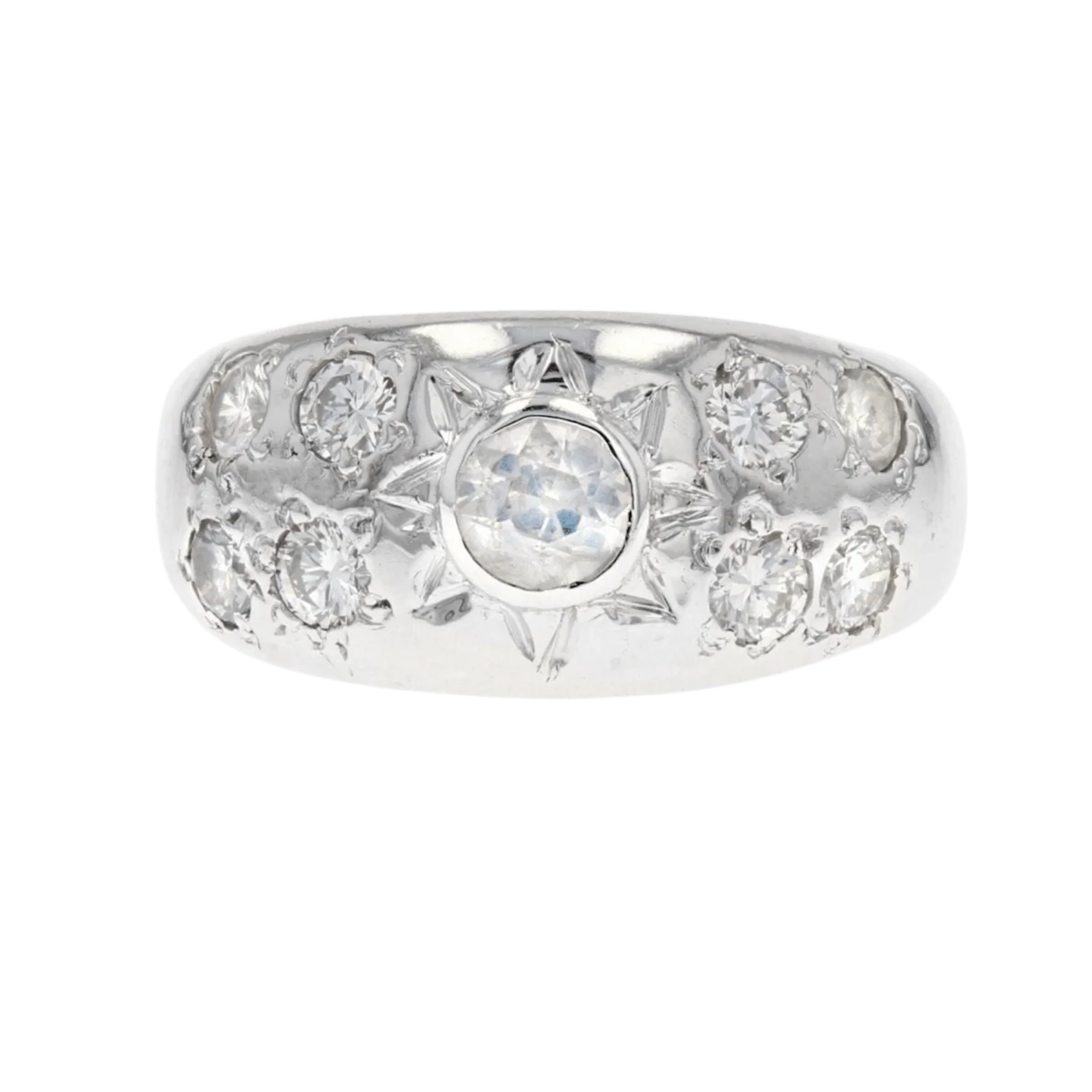 Jonc ring in white gold and diamonds