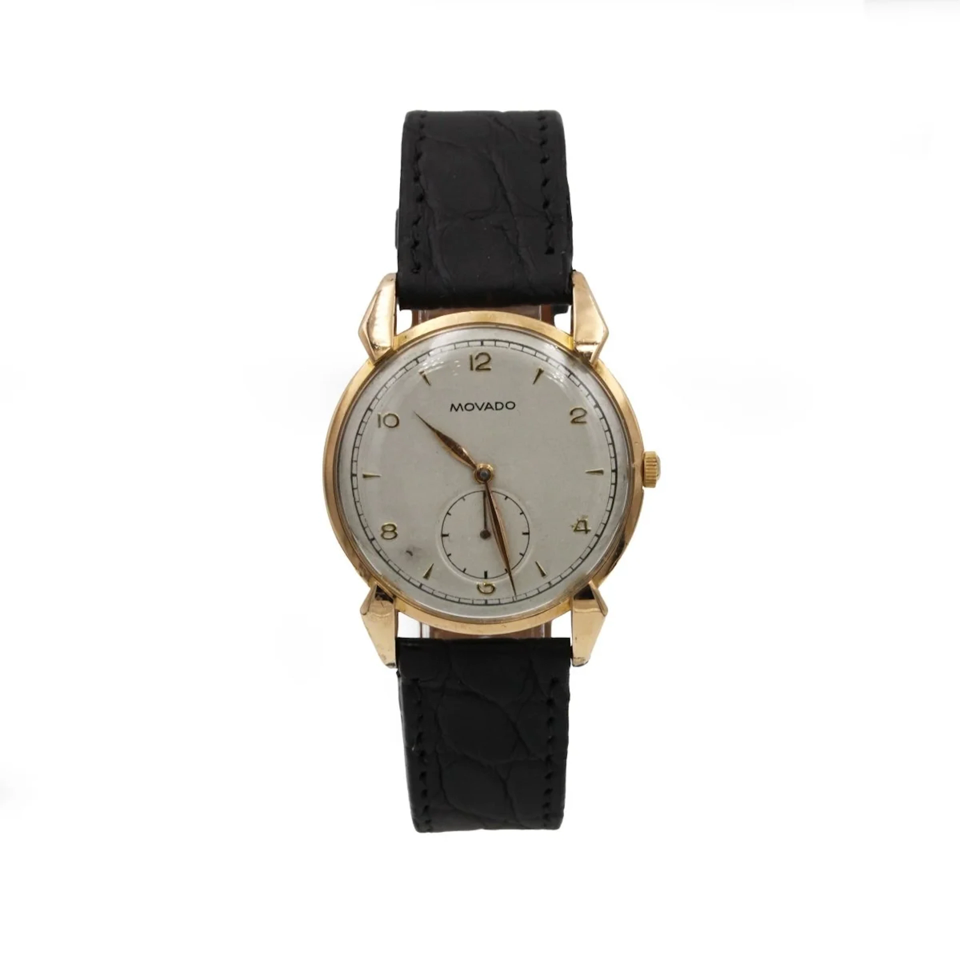 MOVADO watch in rose gold and leather