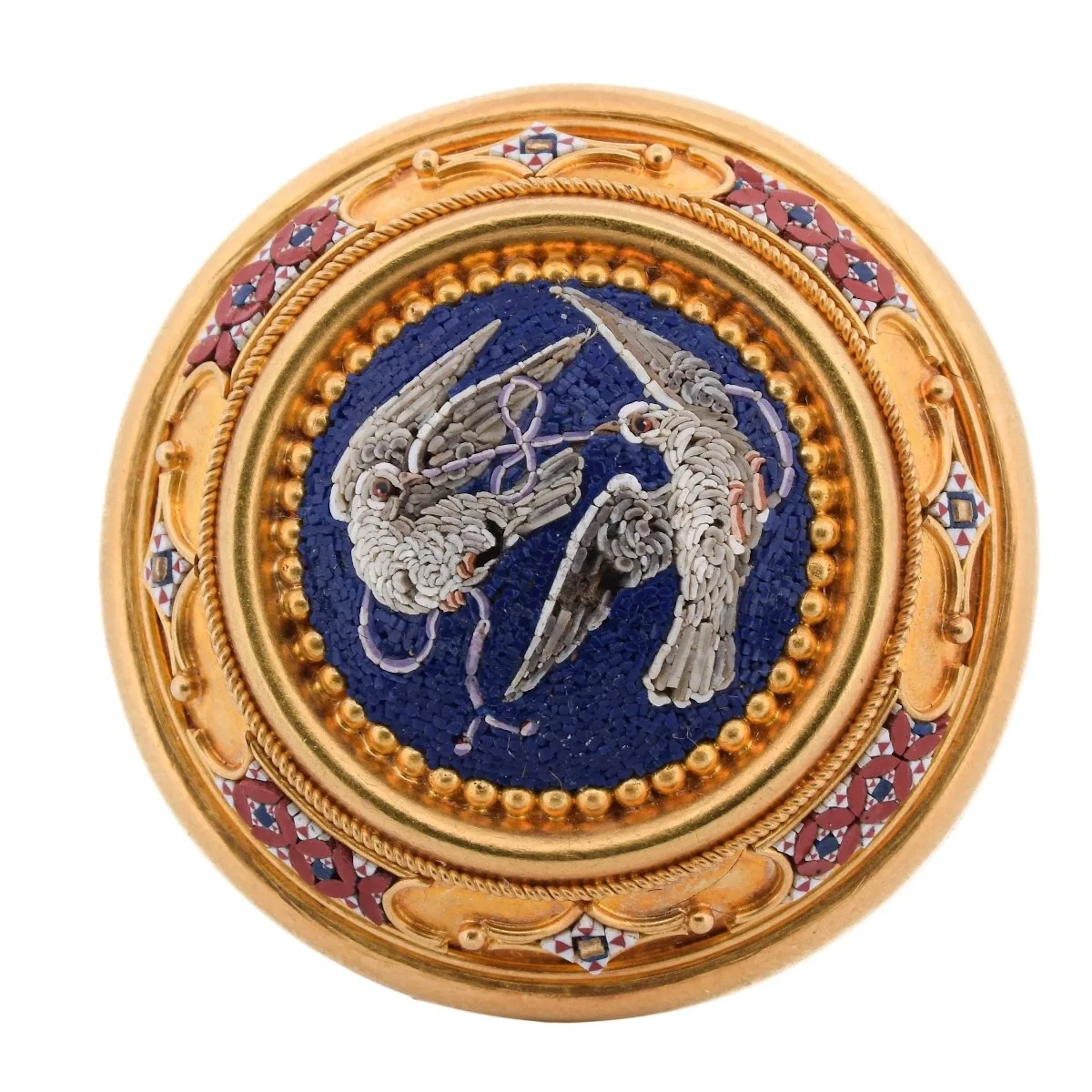 Broche Épingle en or jaune et émail