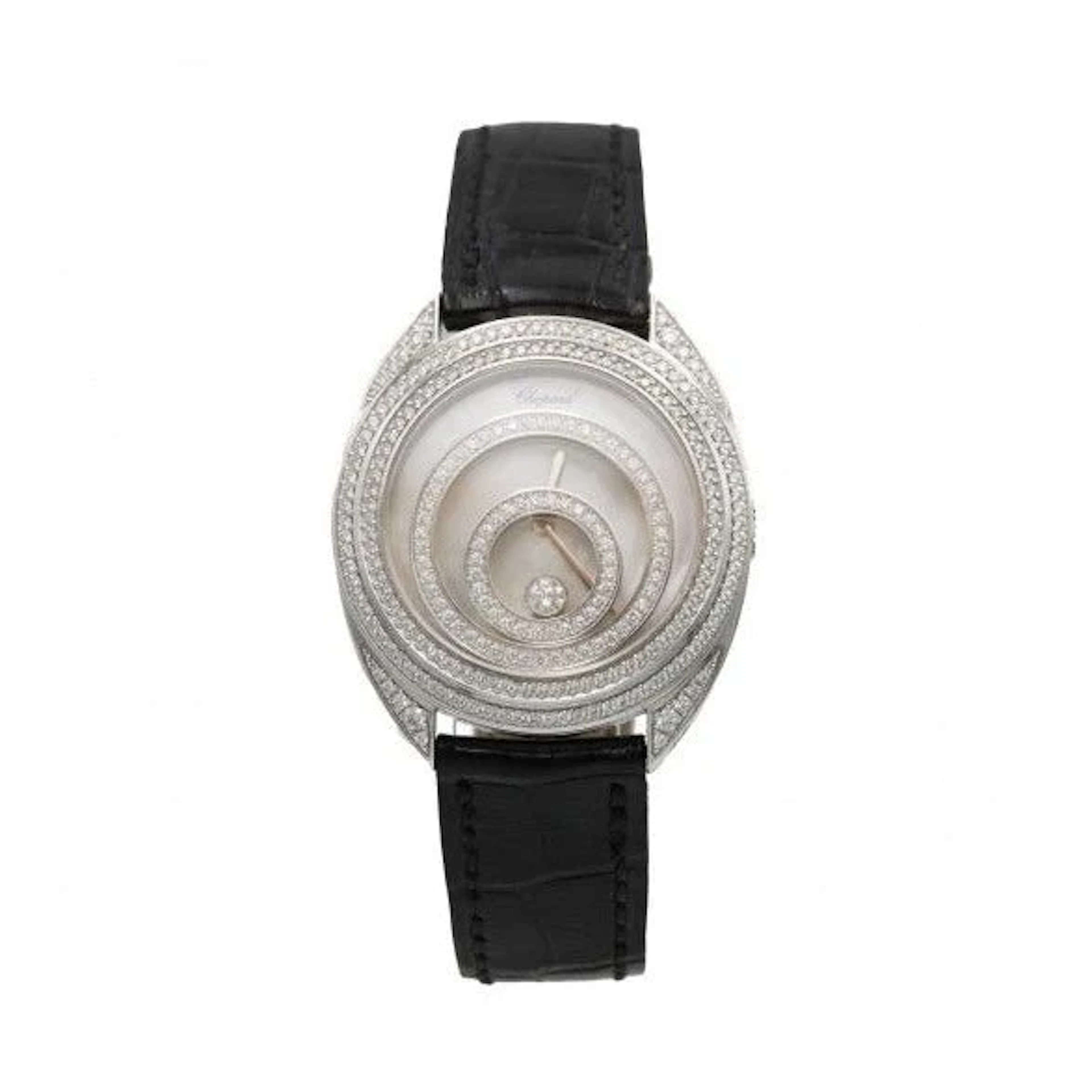 CHOPARD "Happy Spirit" Watch in White Gold, Mother-of-pearl, and Diamonds