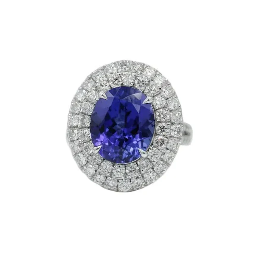 White gold, tanzanite and diamond Entourage ring