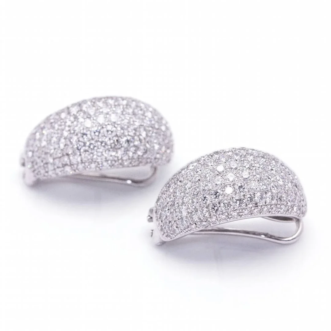 Earrings TAUBE in white gold set with diamonds