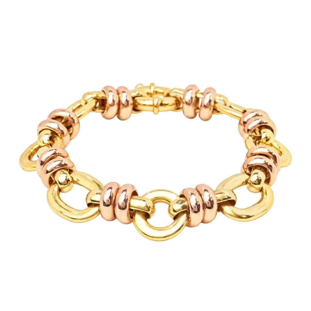 "Dolce Vita" Link Bracelet in Yellow gold and Rose gold