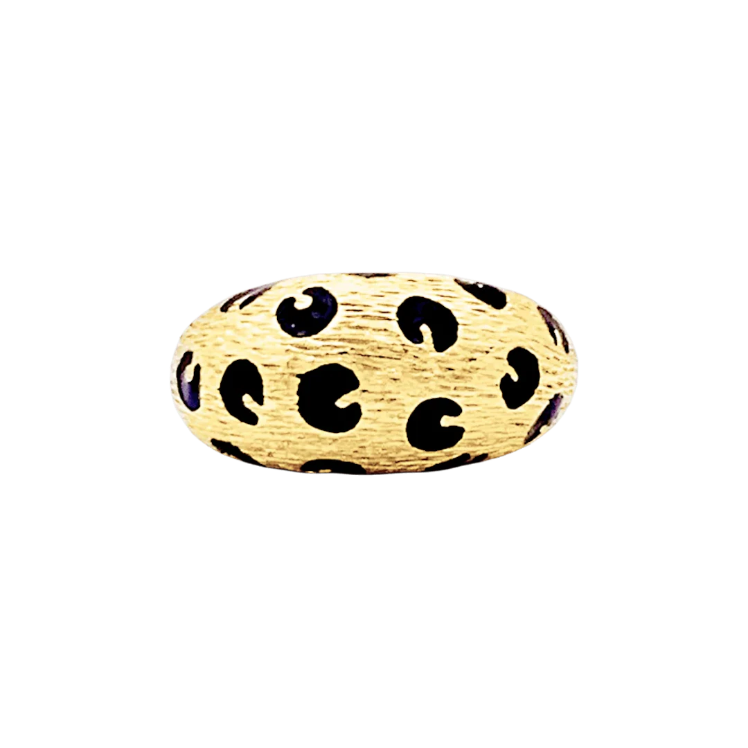 Bague Dôme FRED "Léopard" en or jaune et émail noir