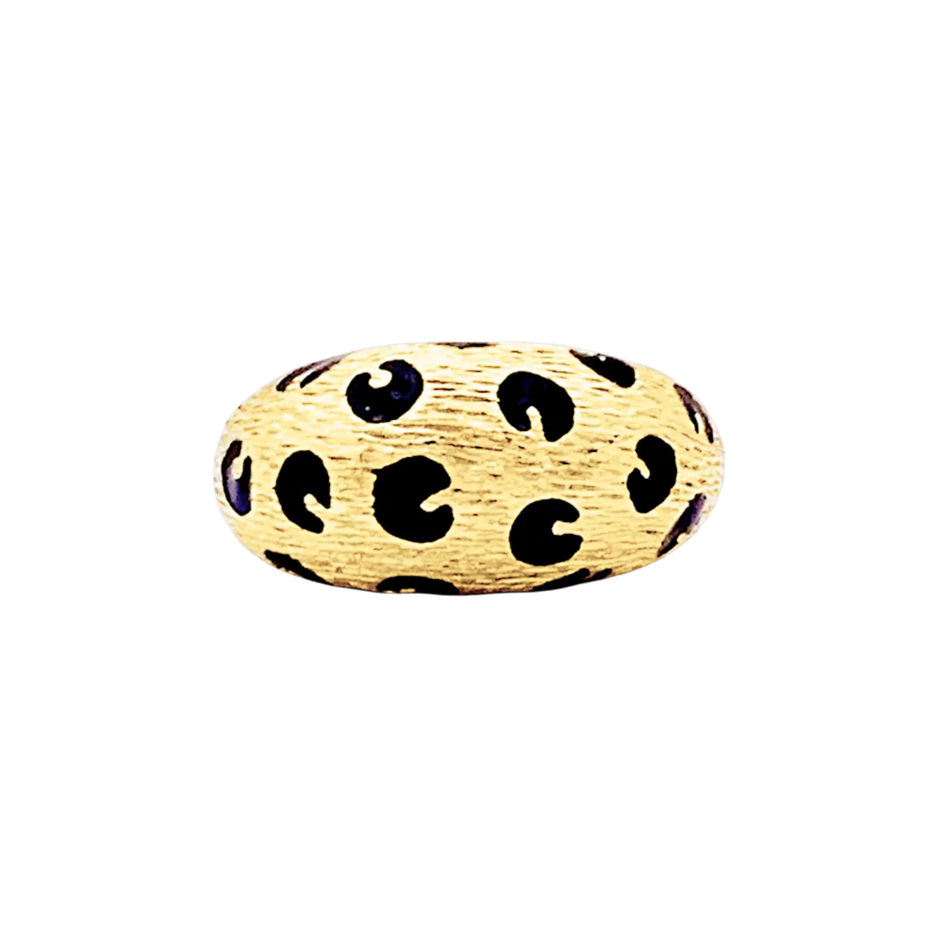 Bague Dôme FRED "Léopard" en or jaune et émail noir