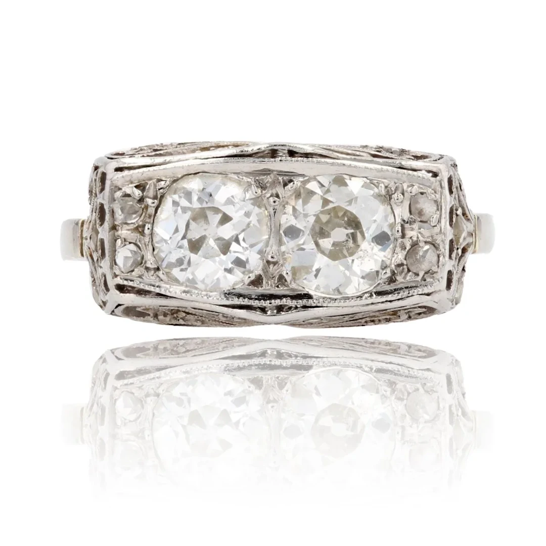 Ring You & Me in white gold, paltinium and diamonds
