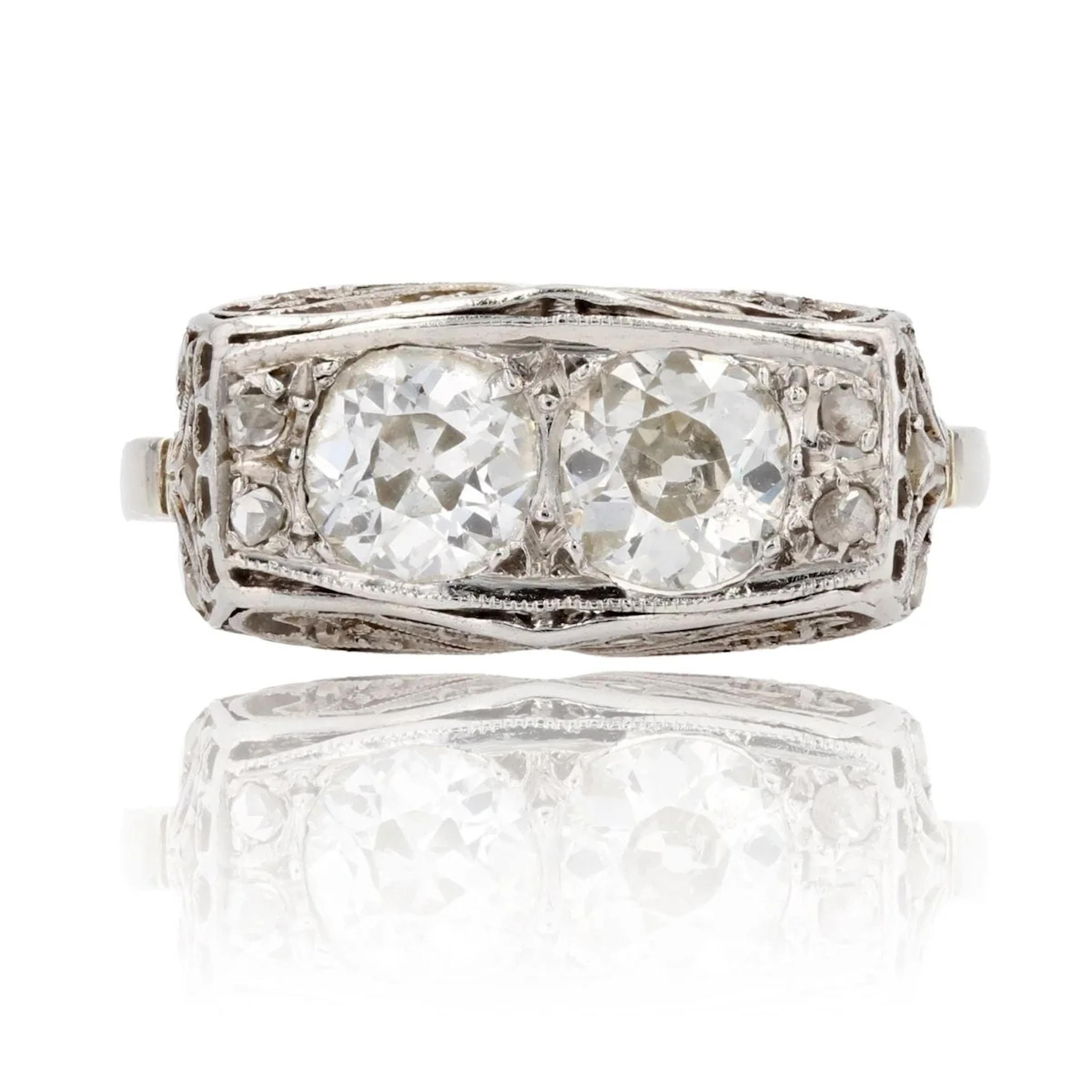 Ring You & Me in white gold, paltinium and diamonds