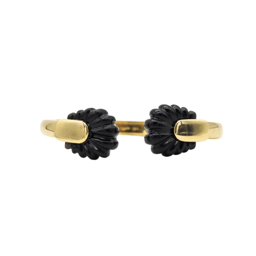 CARTIER bangle bracelet by ALDO CIPULLO in yellow gold and onyx