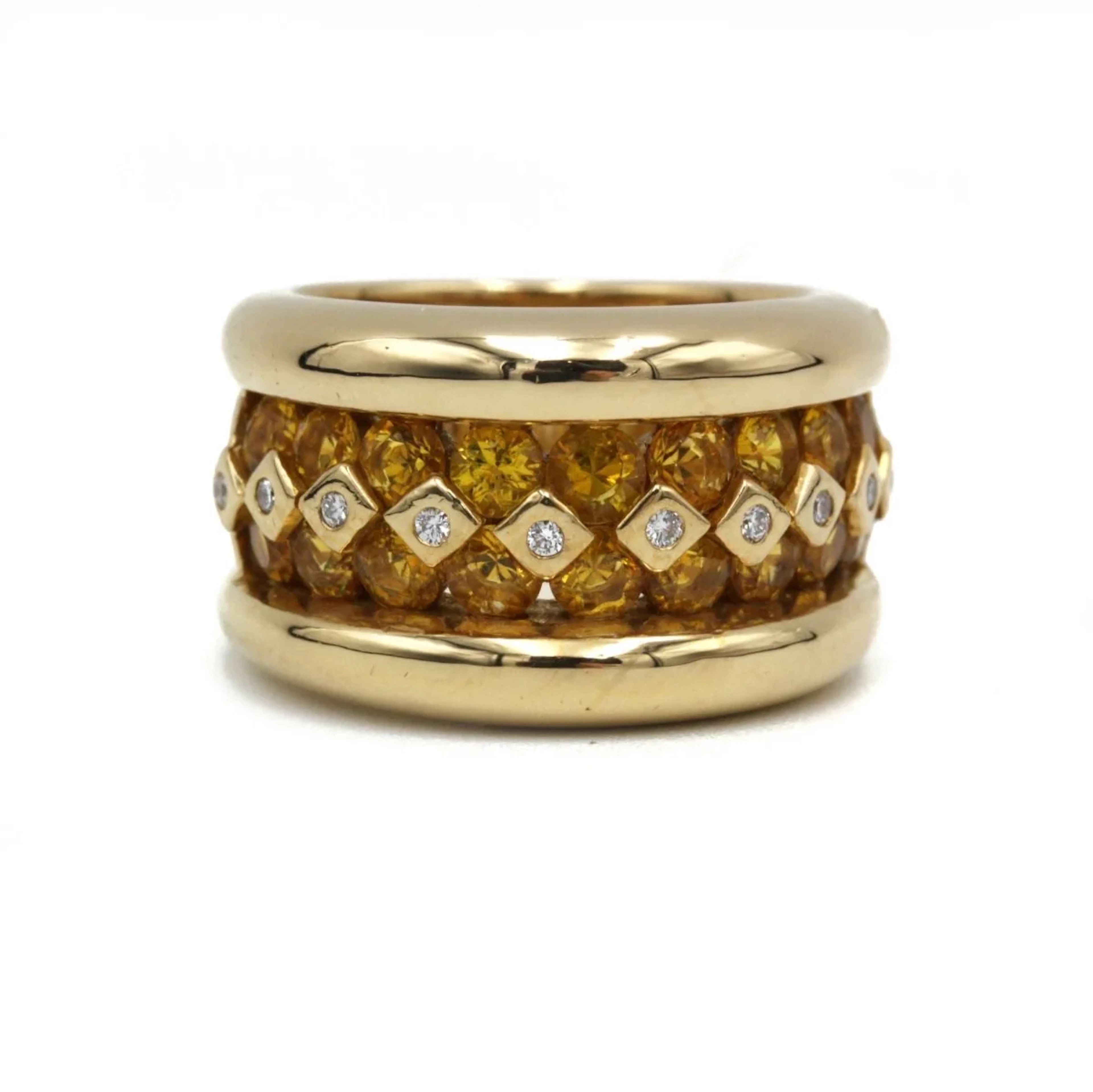 Bague POIRAY en or jaune, citrines et diamants
