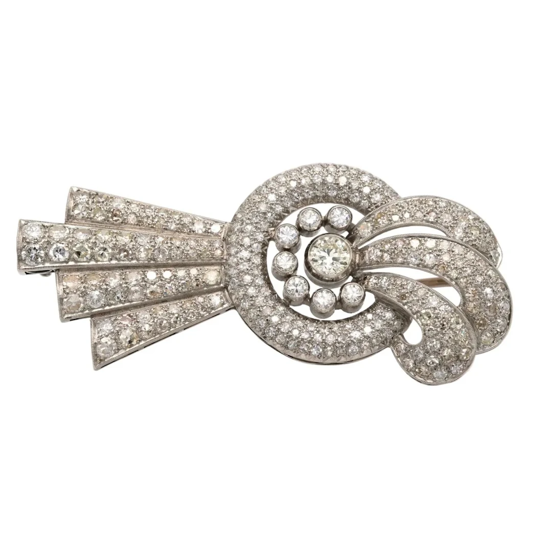White Gold and Diamond Brooch