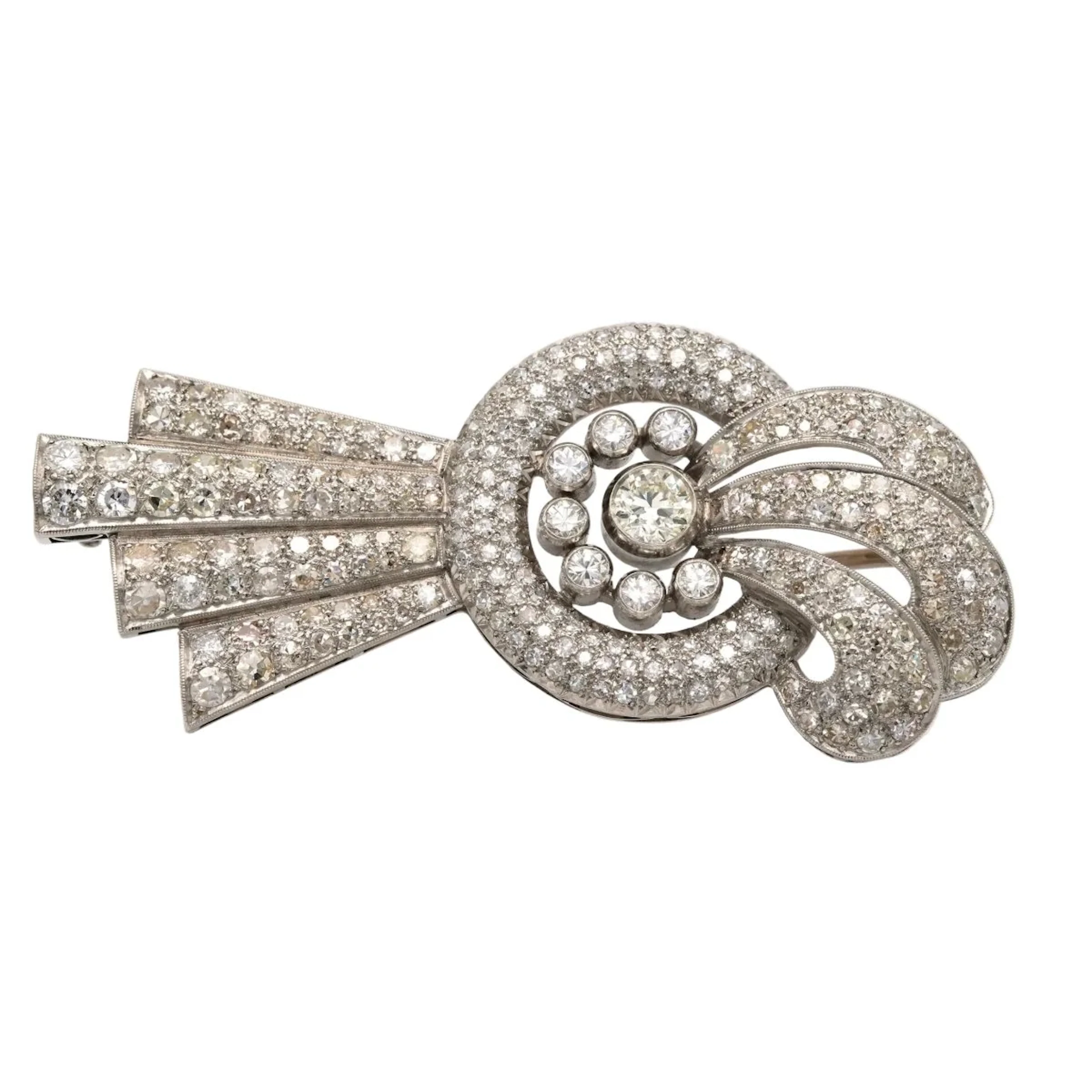 White Gold and Diamond Brooch