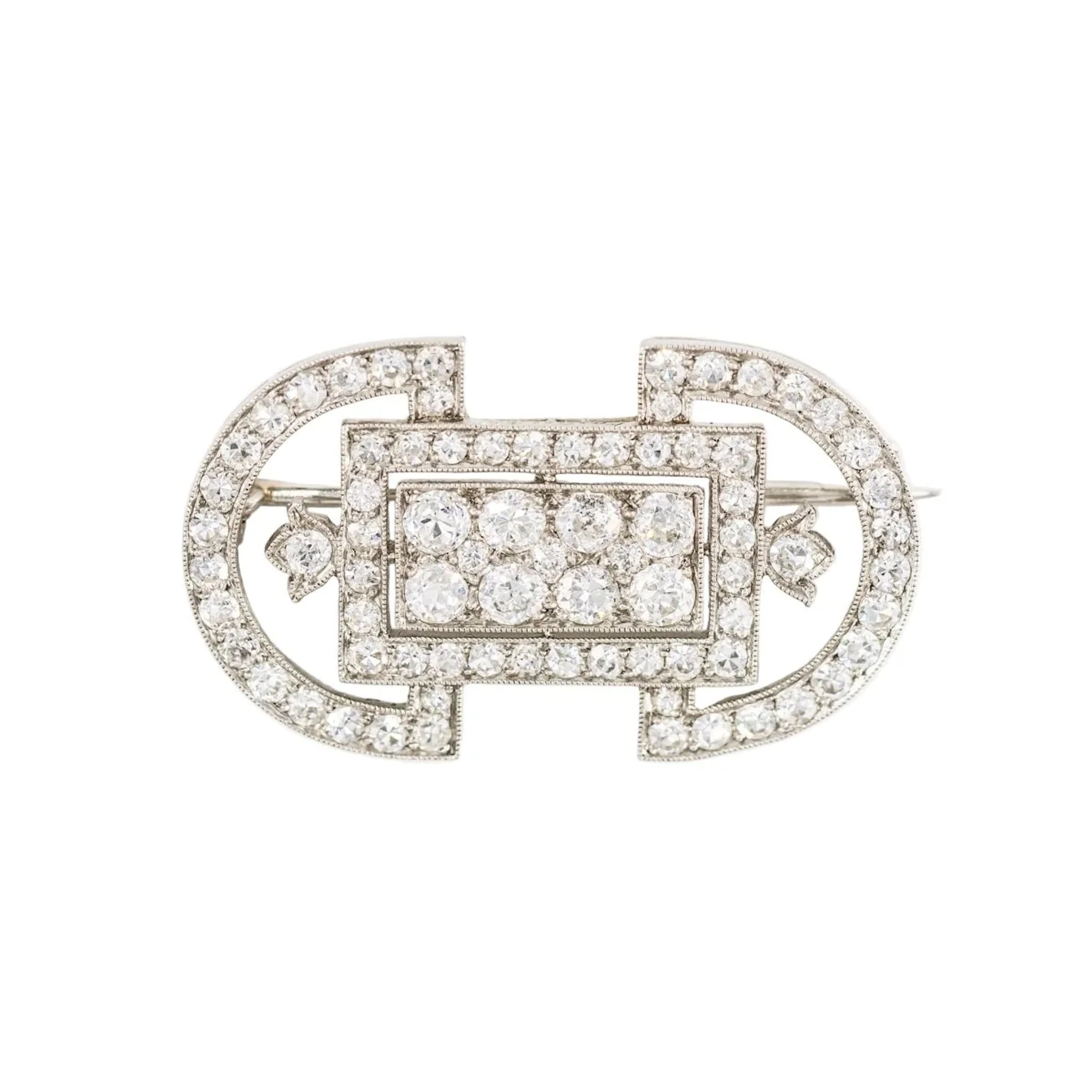 CARTIER Brooch in Platinum and Diamonds