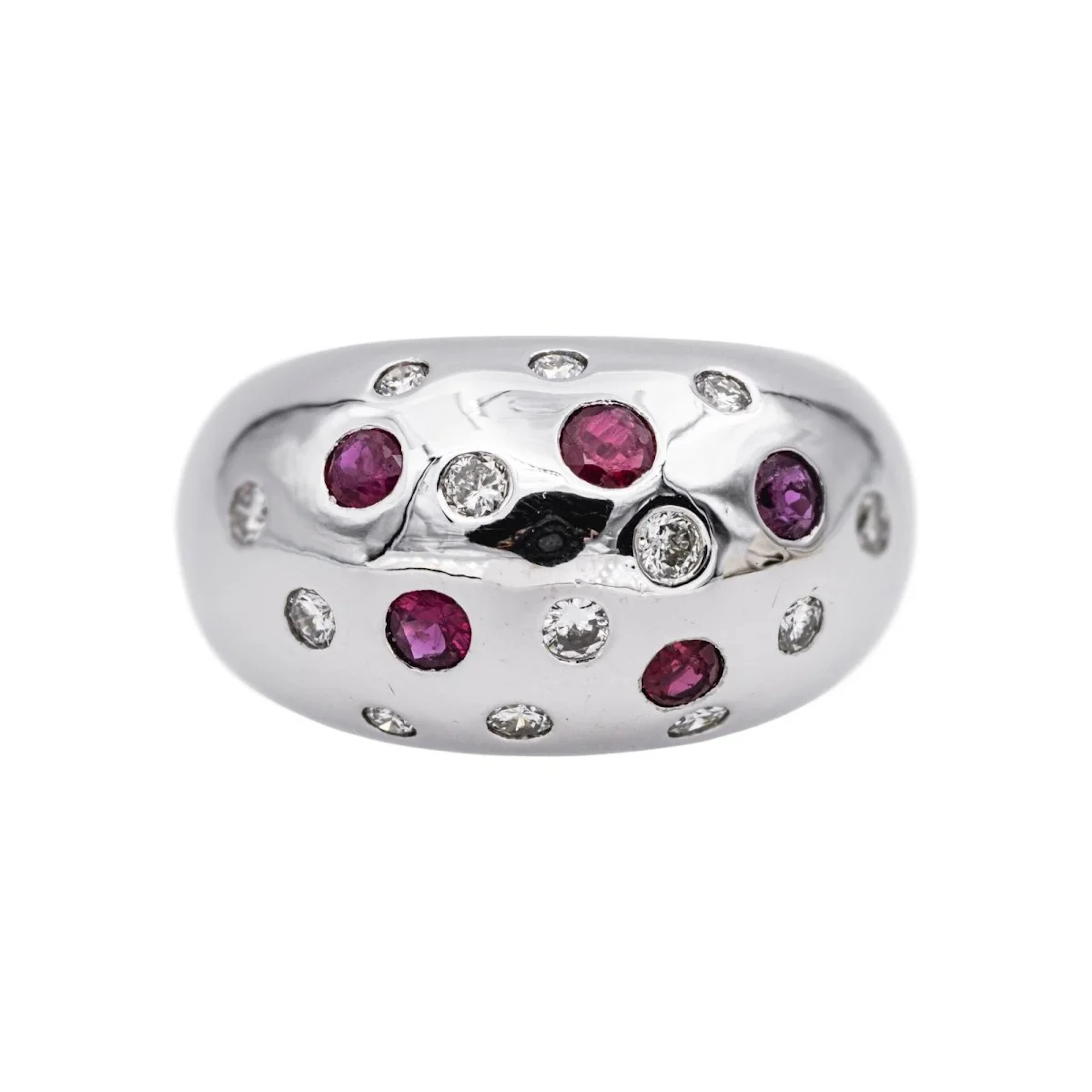 Ring White gold ball diamond