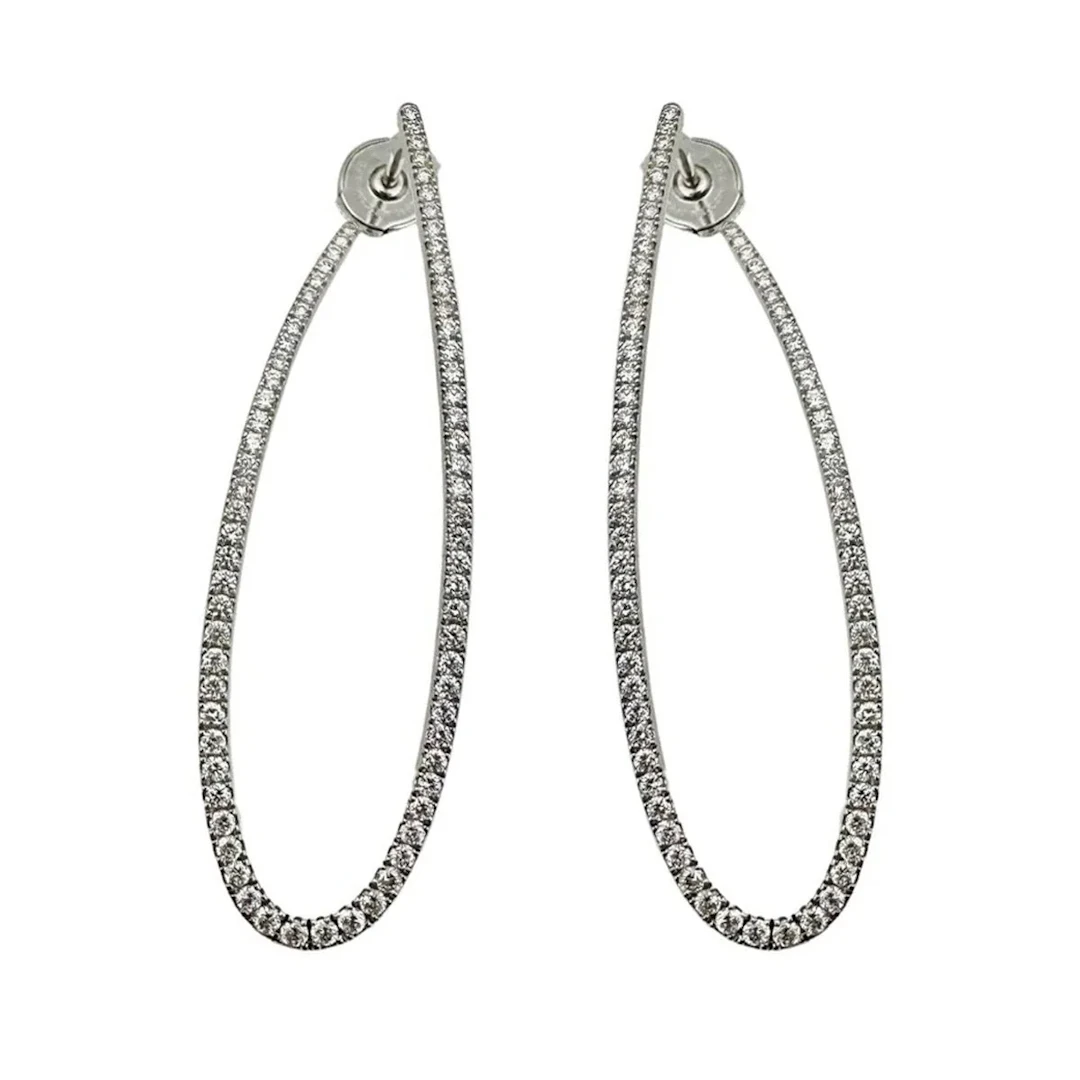 Boucles d'oreilles Créoles MESSIKA "Gatsby" en or blanc et diamants