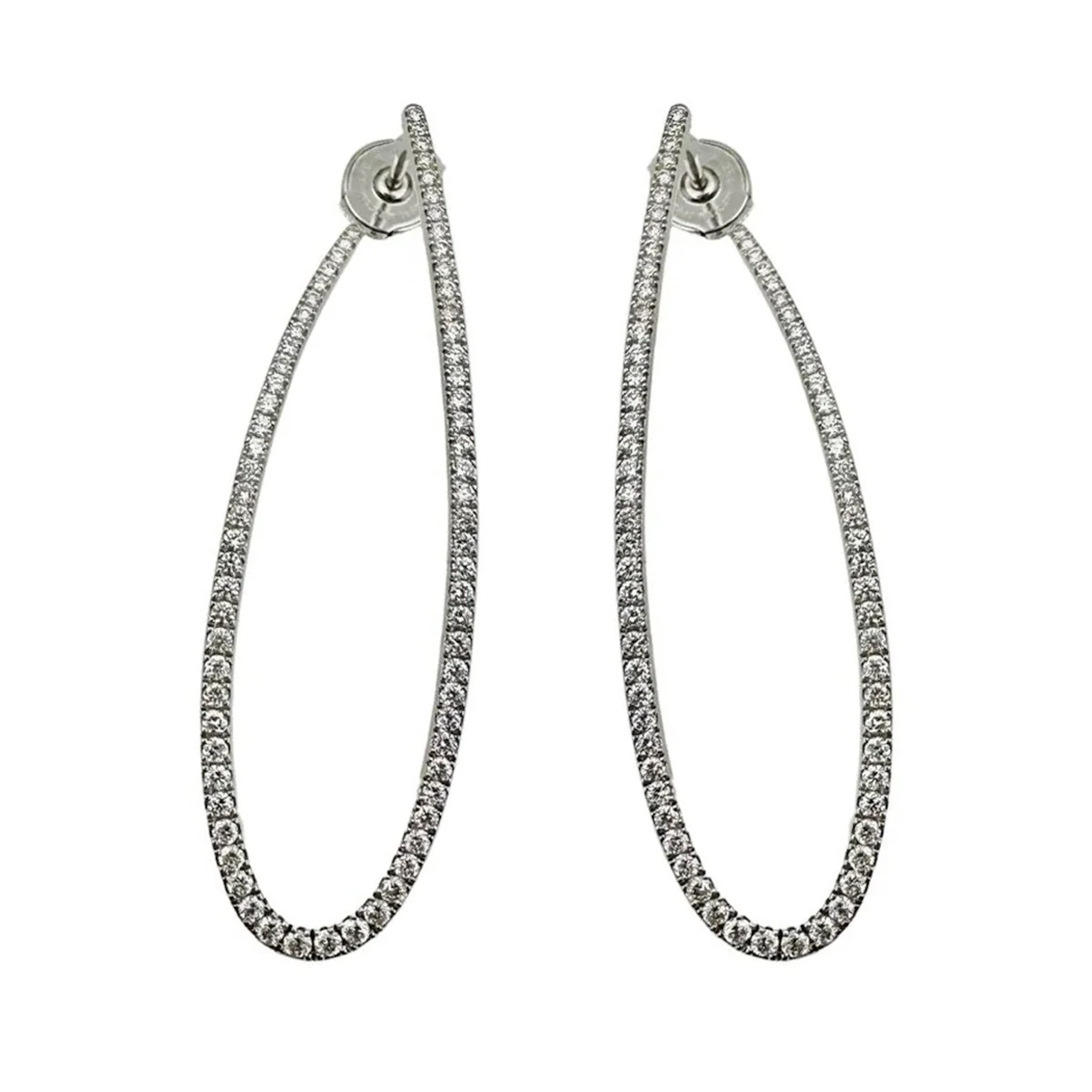 Boucles d'oreilles Créoles MESSIKA "Gatsby" en or blanc et diamants