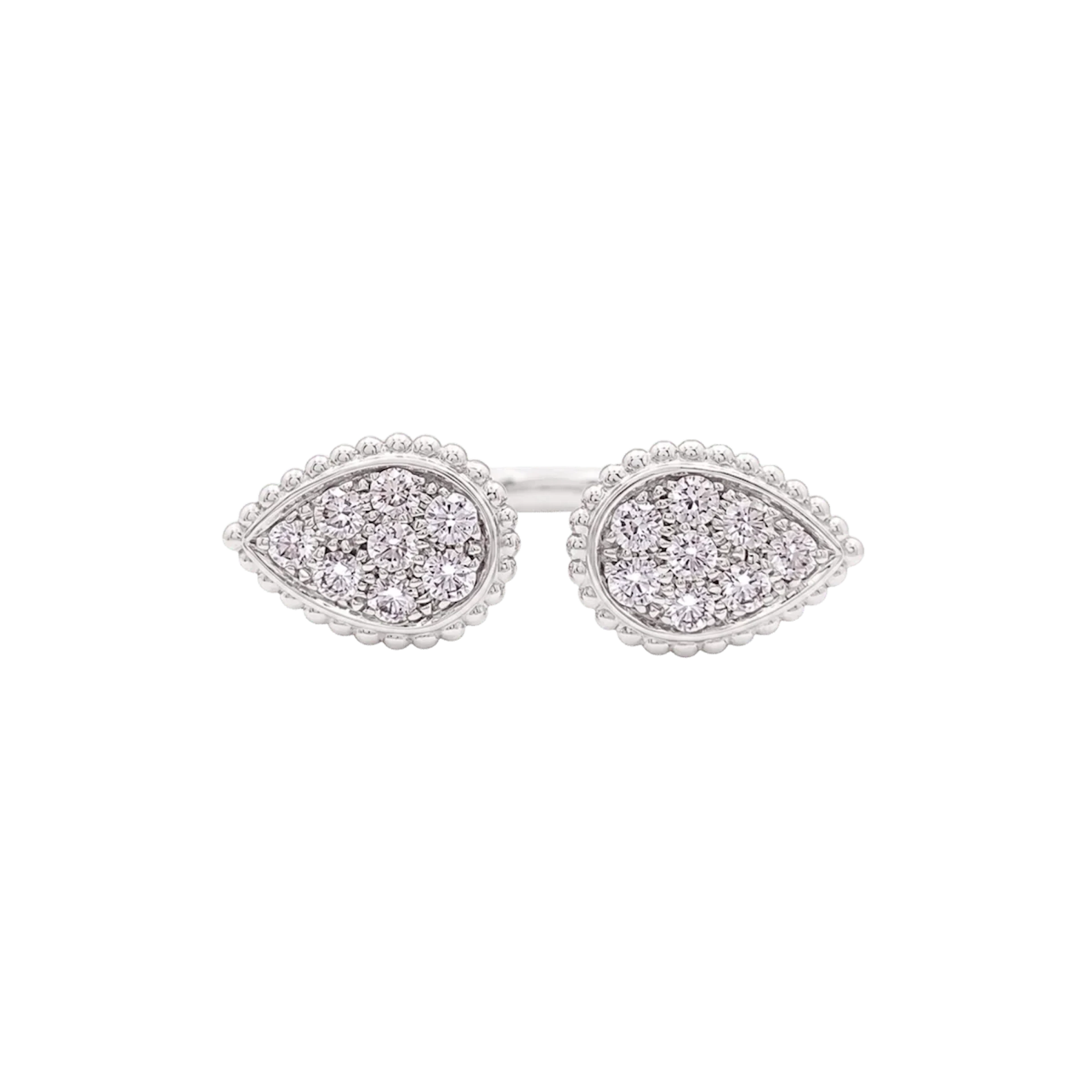 Bague Toi & Moi BOUCHERON "Serpent Bohème Motif S" en or blanc et diamants