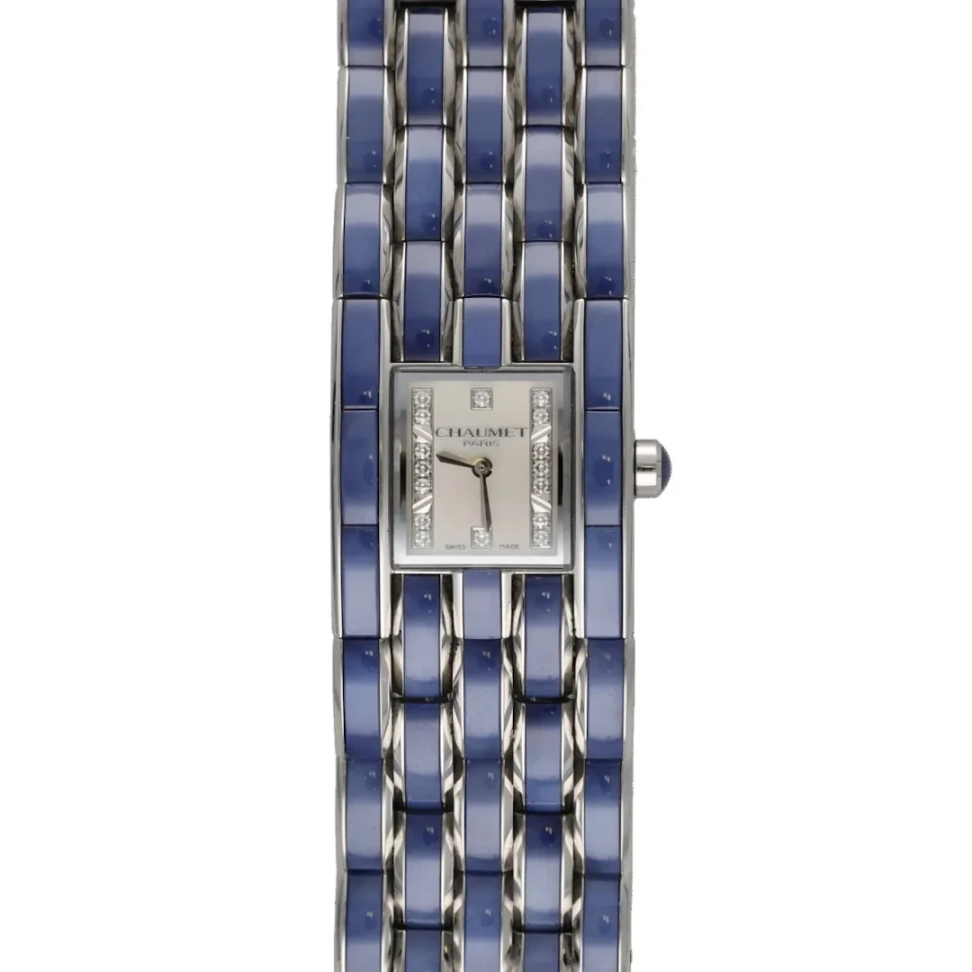Montre CHAUMET "Khésis Cristal" en acier et diamants