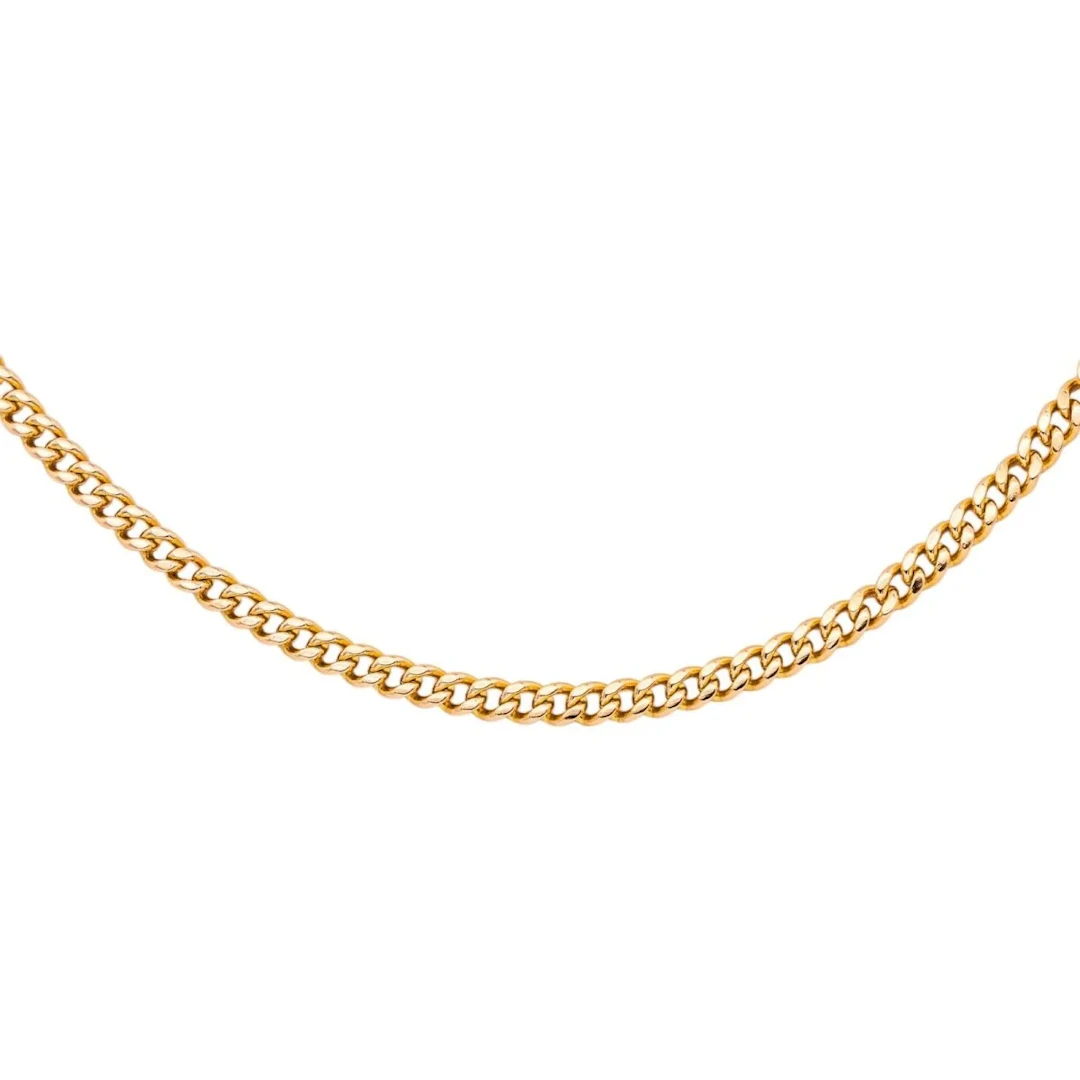 Rose gold curb chain necklace