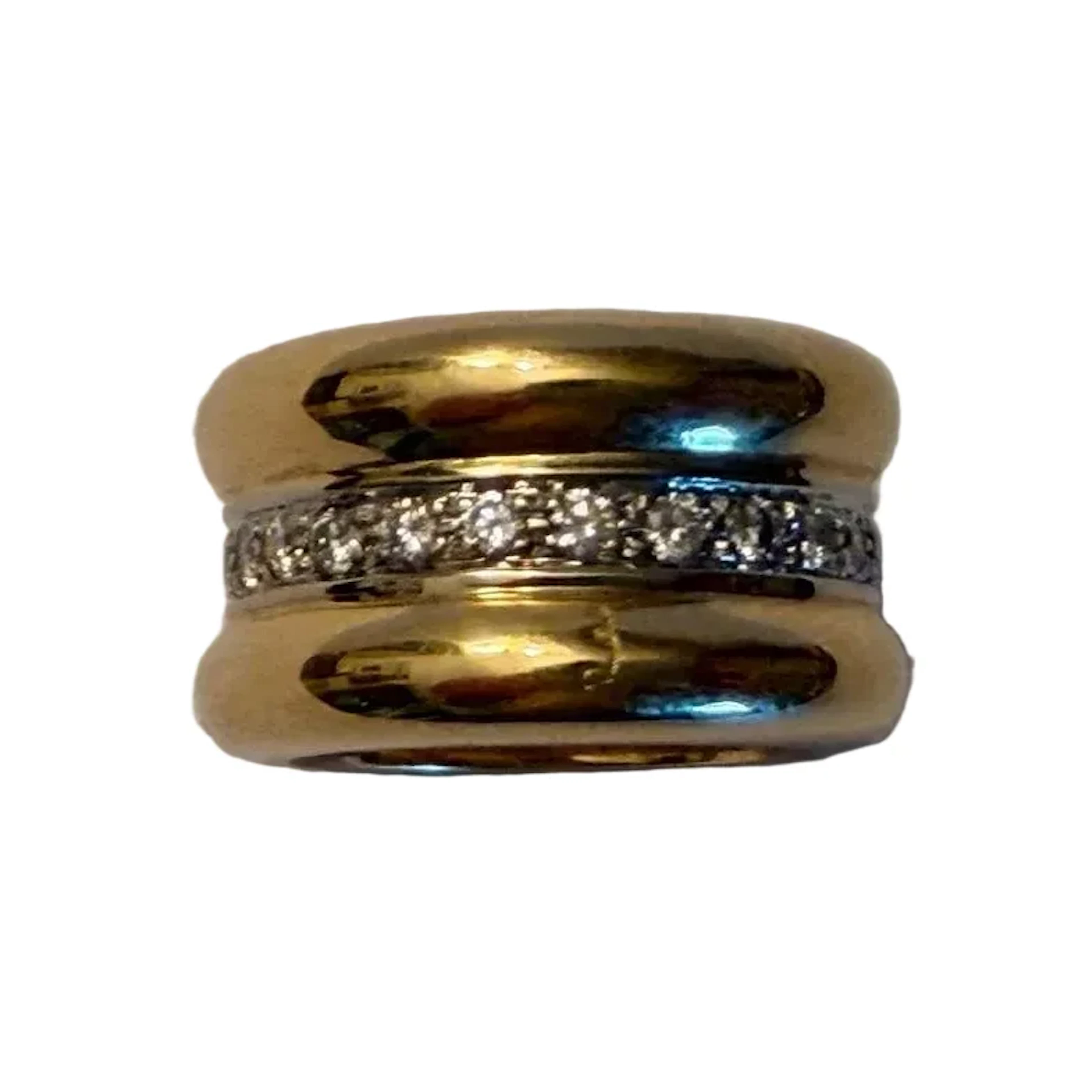 POMELLATO Bandeau Ring in yellow gold and diamonds