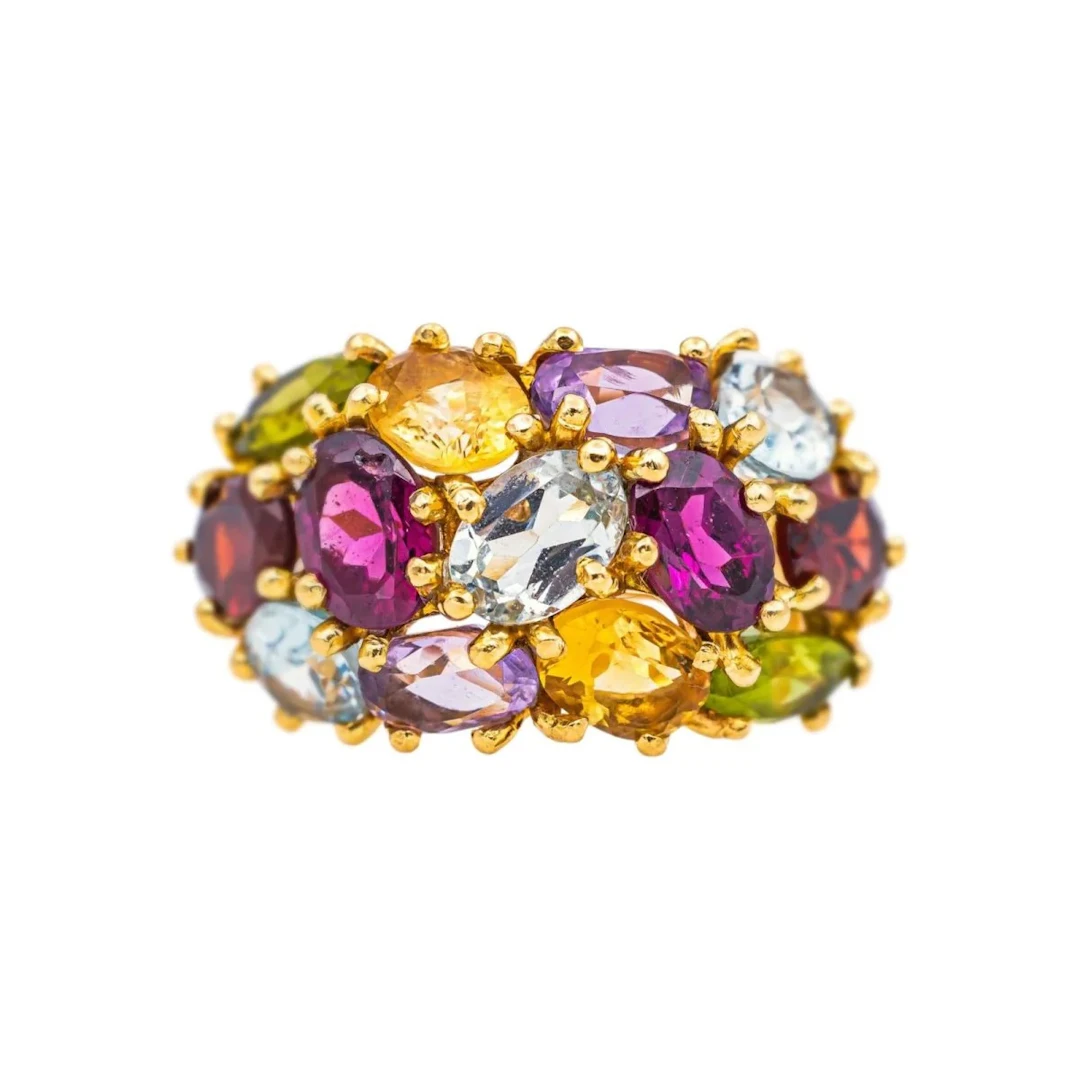 Ring Cocktail Yellow gold Garnet