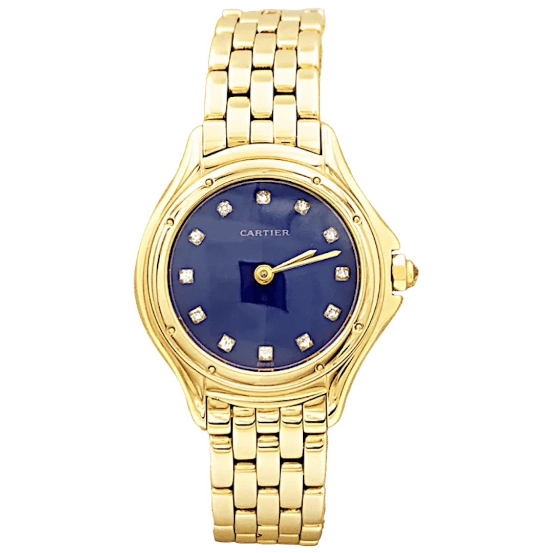 Montre CARTIER "Panthère Cougar" en or jaune, émail et diamants