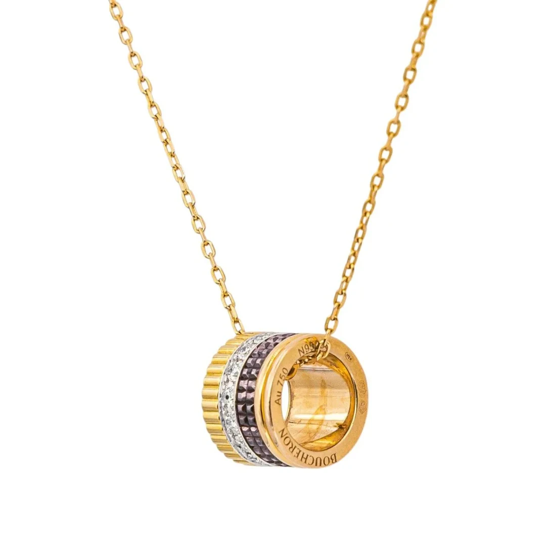 Boucheron Necklace Four Yellow gold Diamonds
