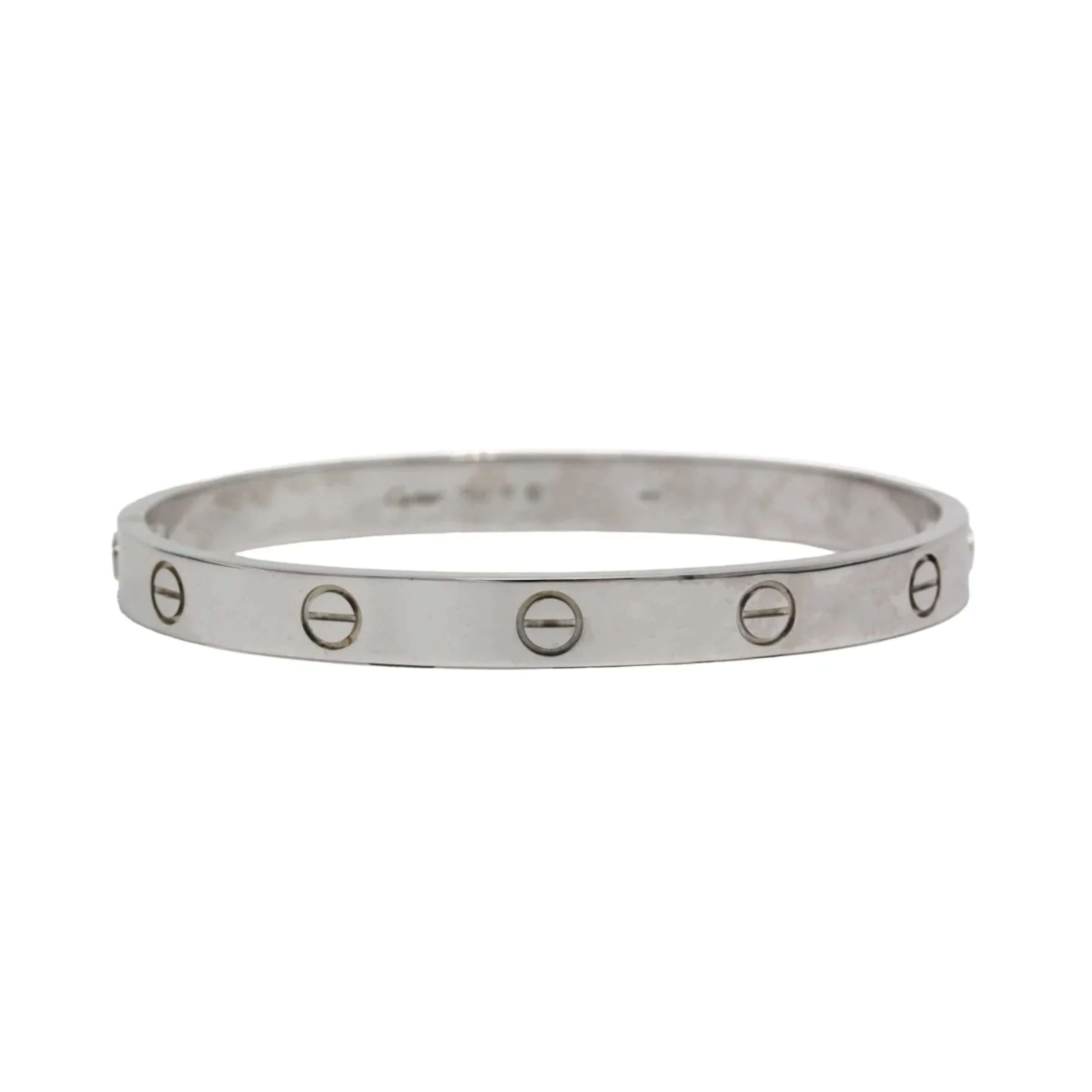 CARTIER "Love" White Gold Bangle Bracelet