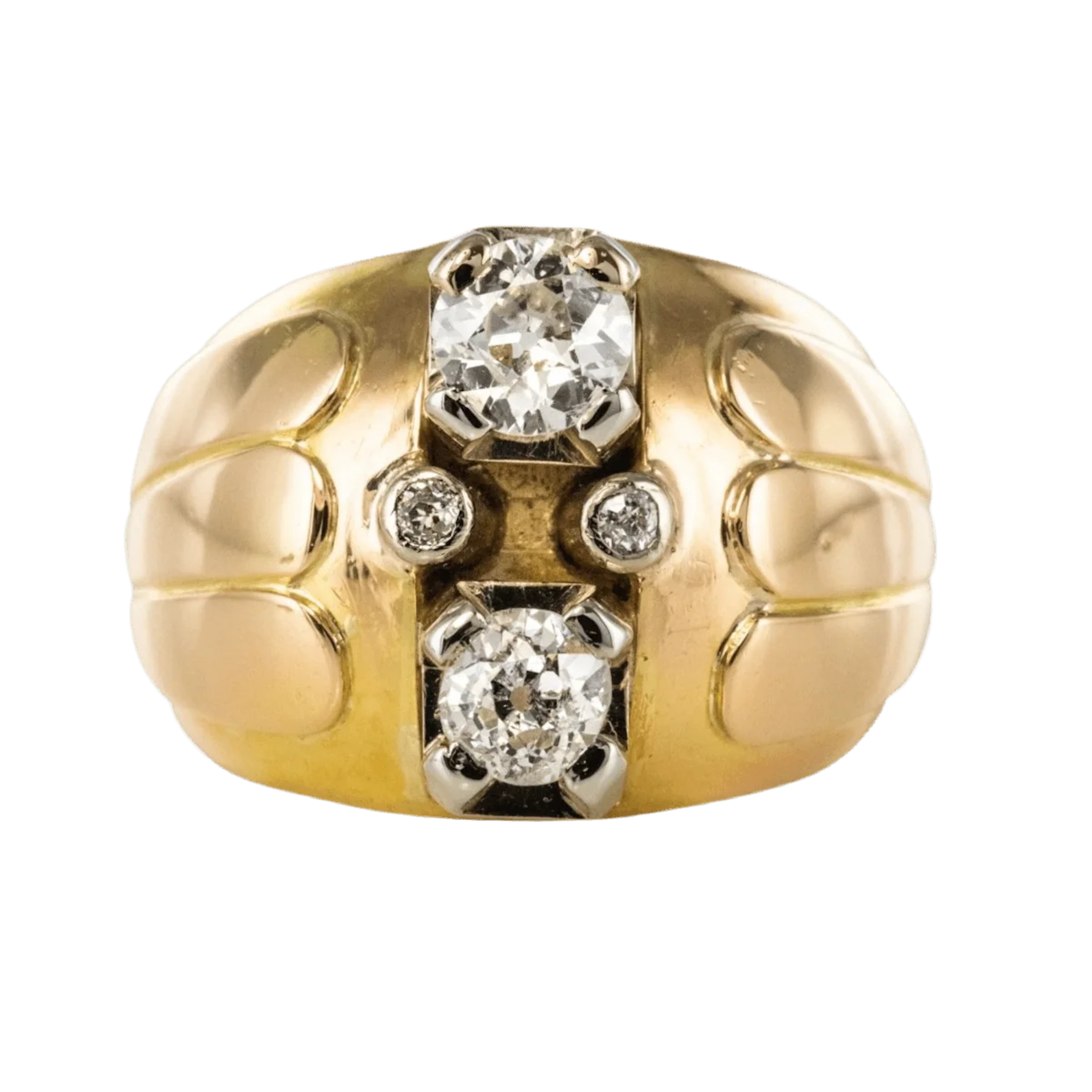 Jonc ring in yellow gold and diamonds