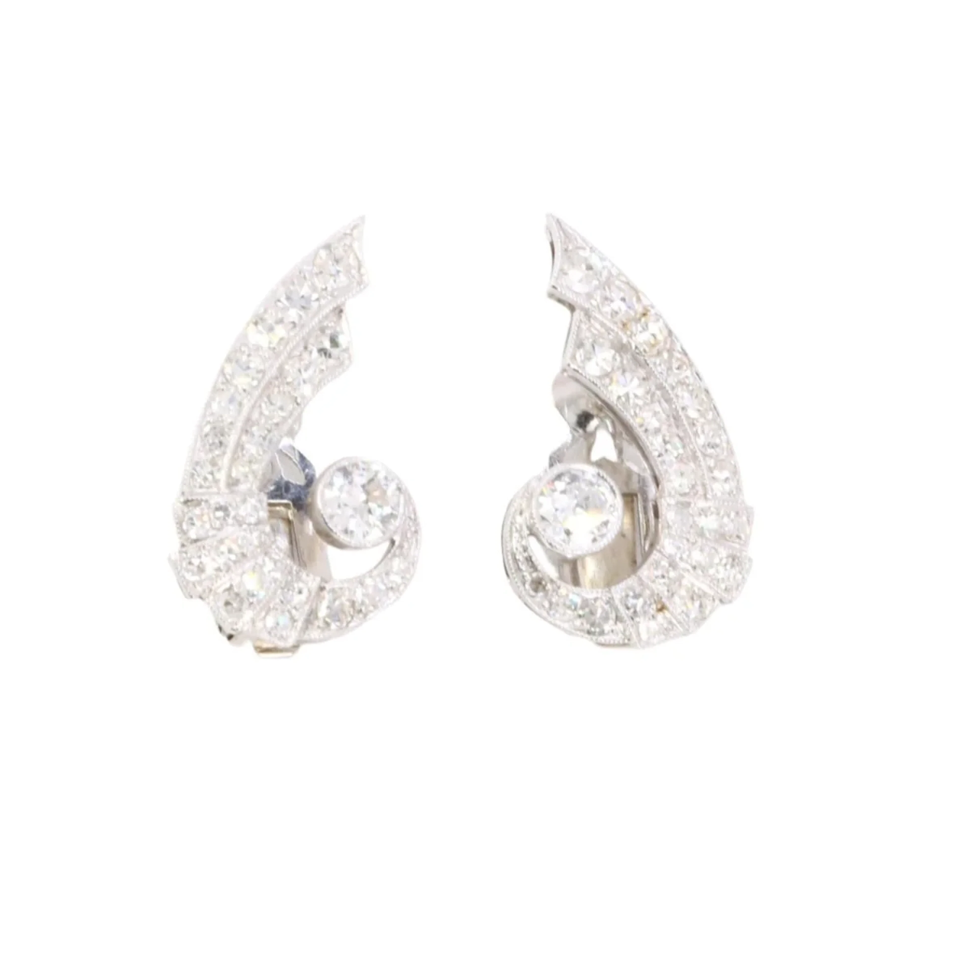 Art Deco Diamond Wing Earrings