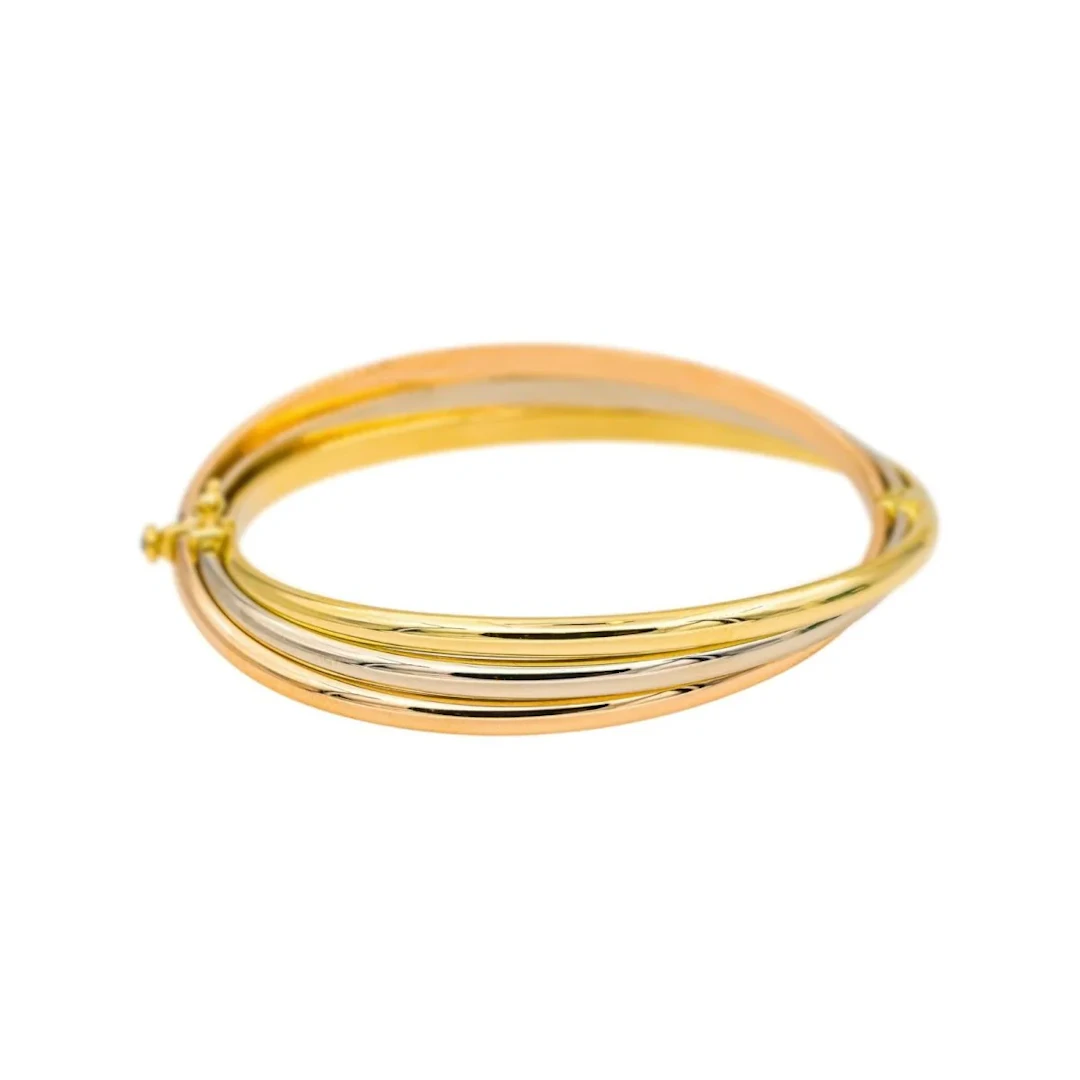 Bracelet Jonc en or blanc, or jaune, or rose et saphir