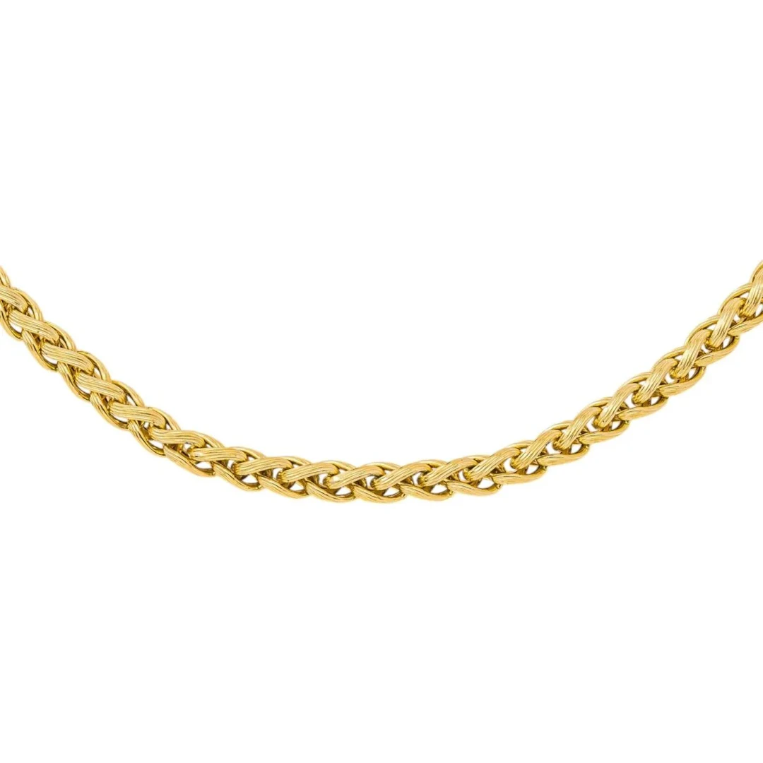 Yellow Gold Braided Link Necklace
