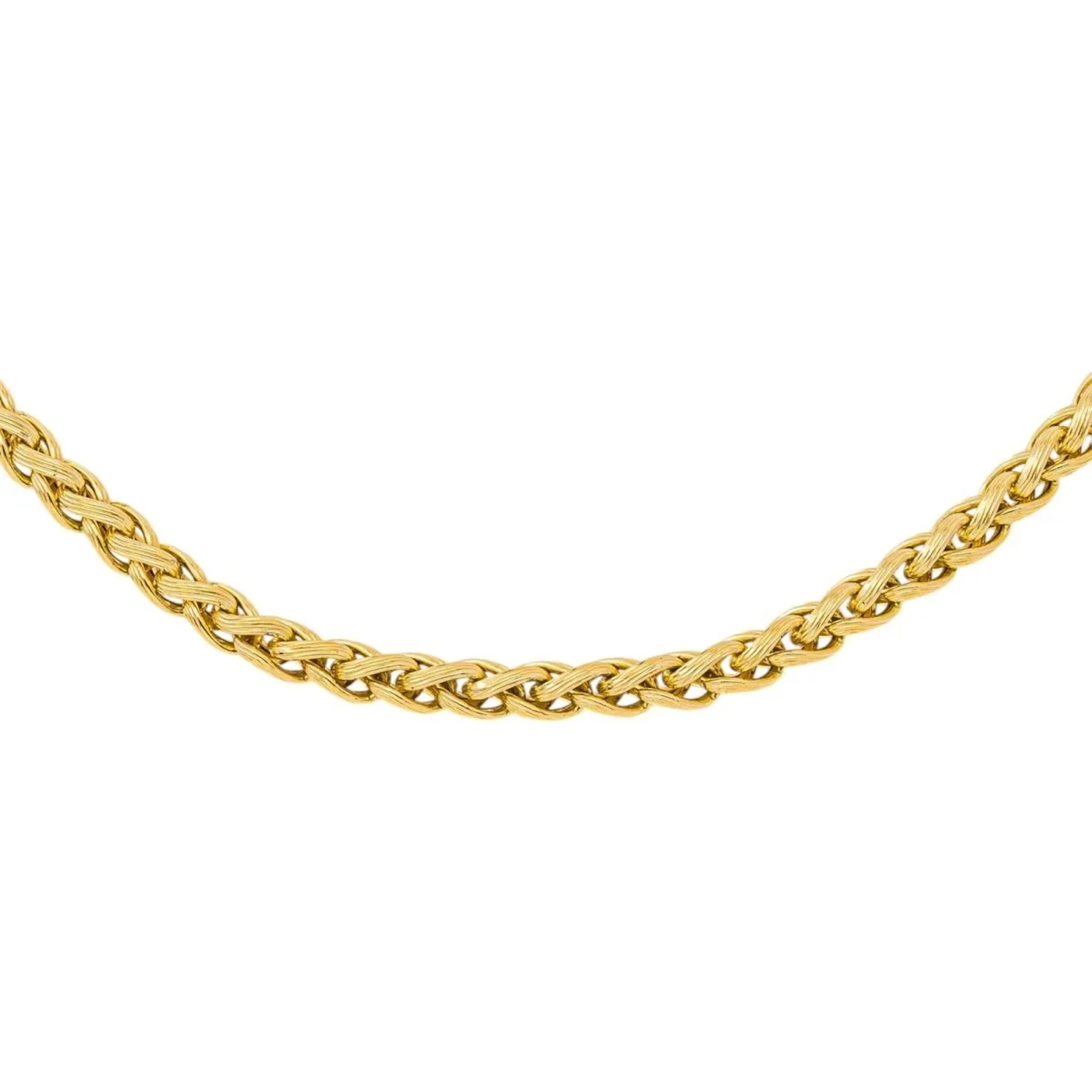 Yellow Gold Braided Link Necklace