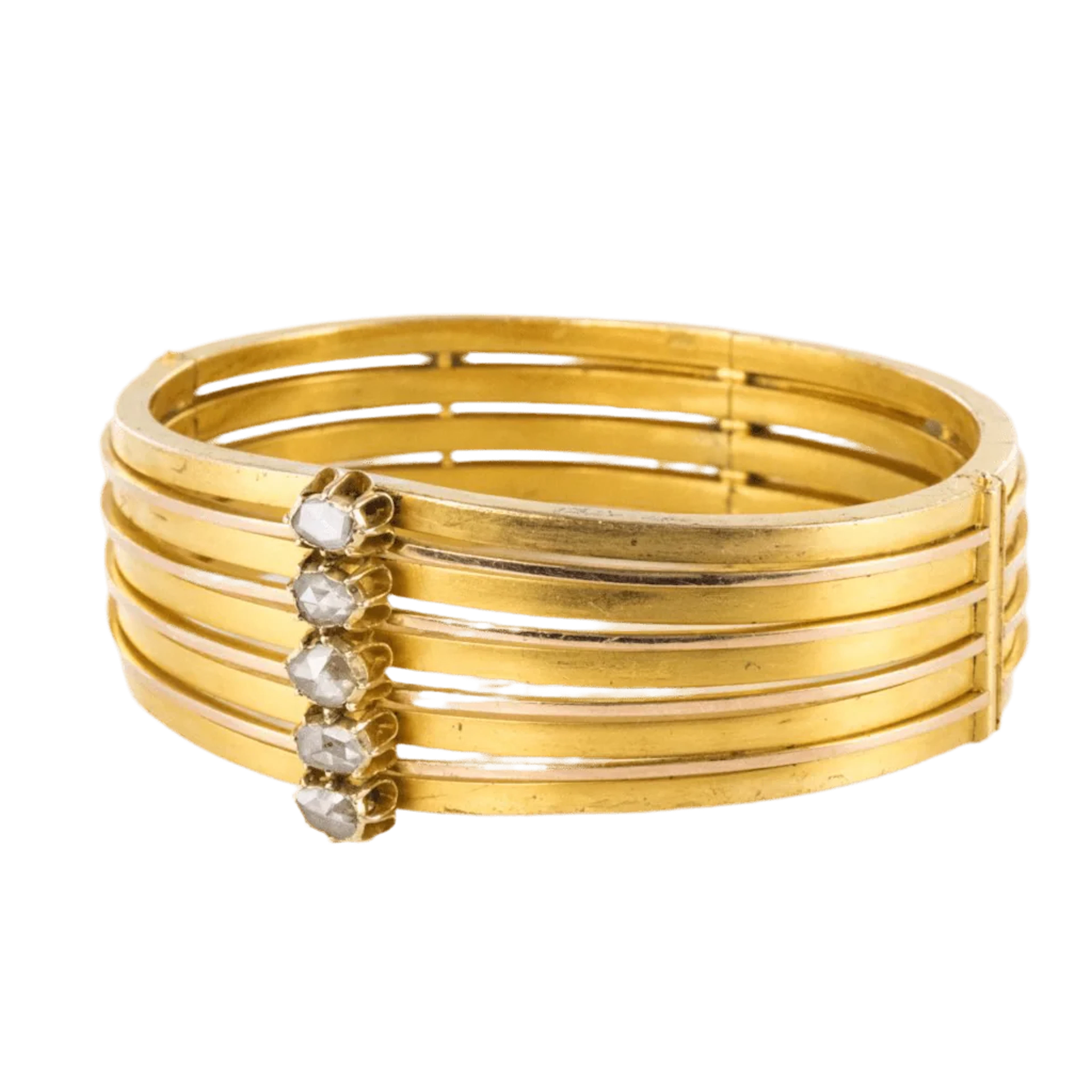 Yellow gold and Diamond Bangle Bracelet