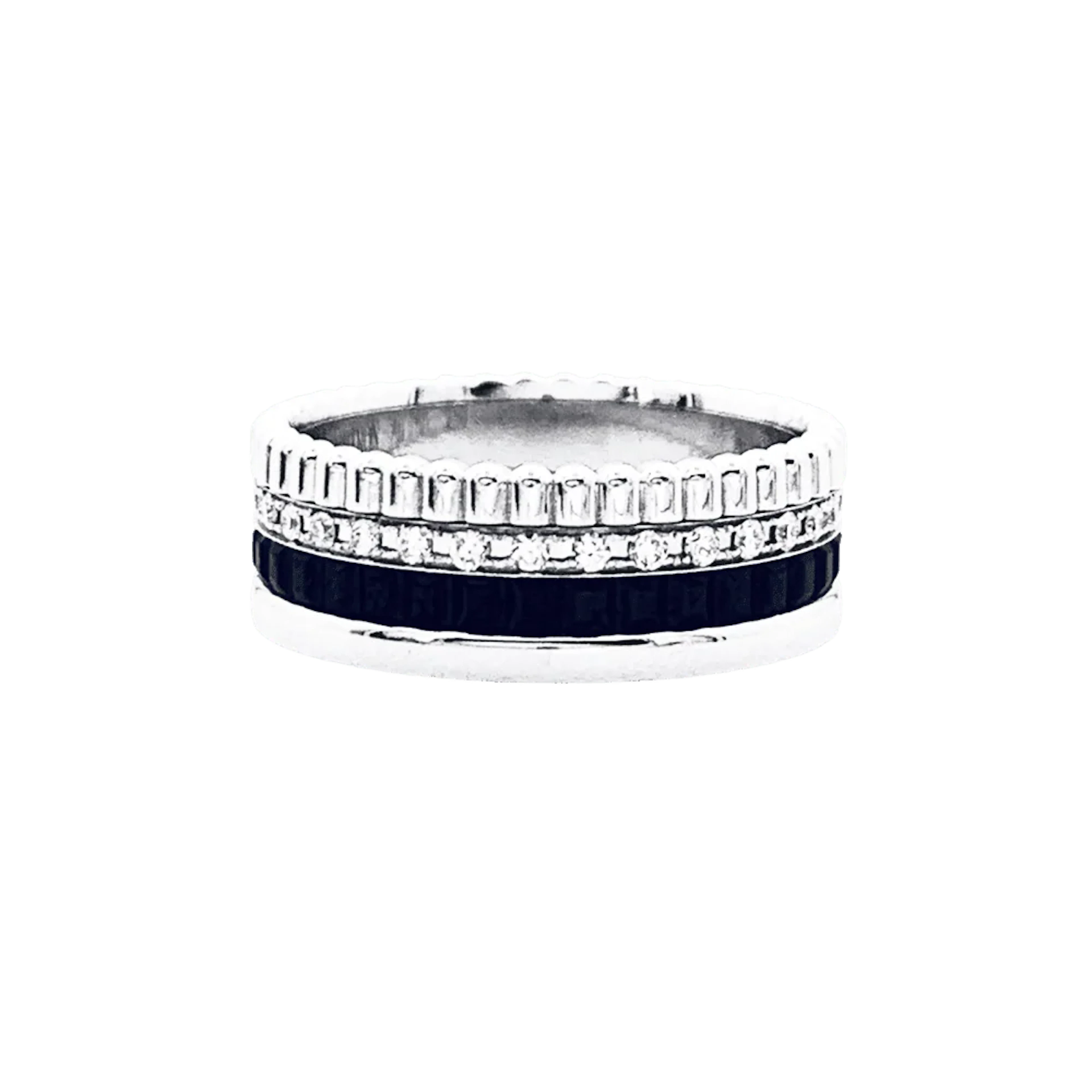 BOUCHERON "Quatre Black Edition" Headband Ring in white gold and diamonds