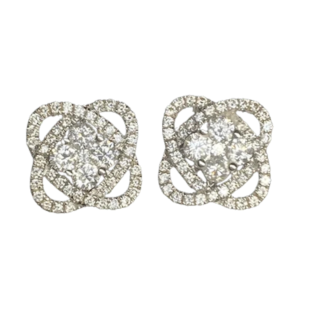 White Gold and Diamond Earrings