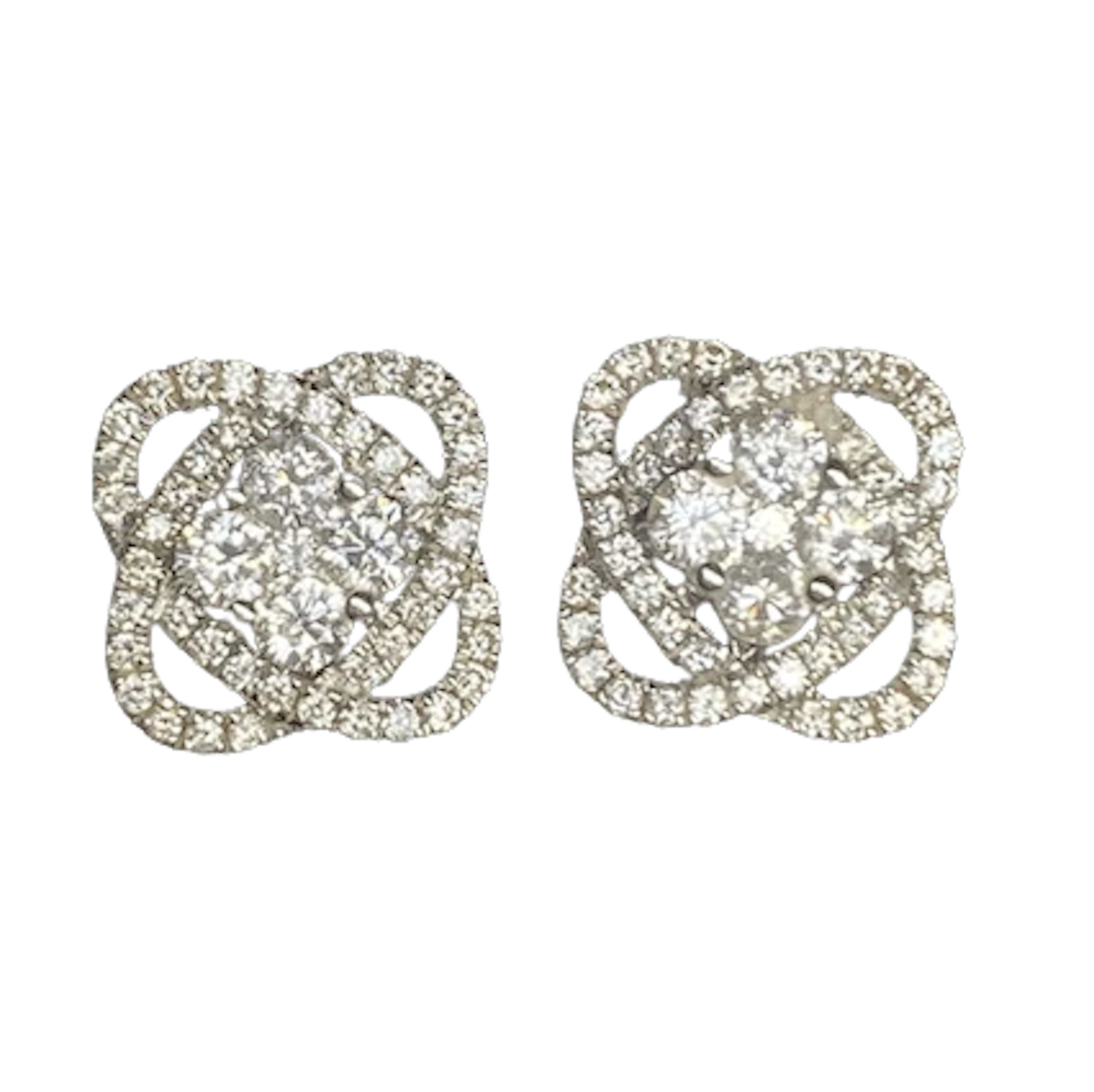 White Gold and Diamond Earrings