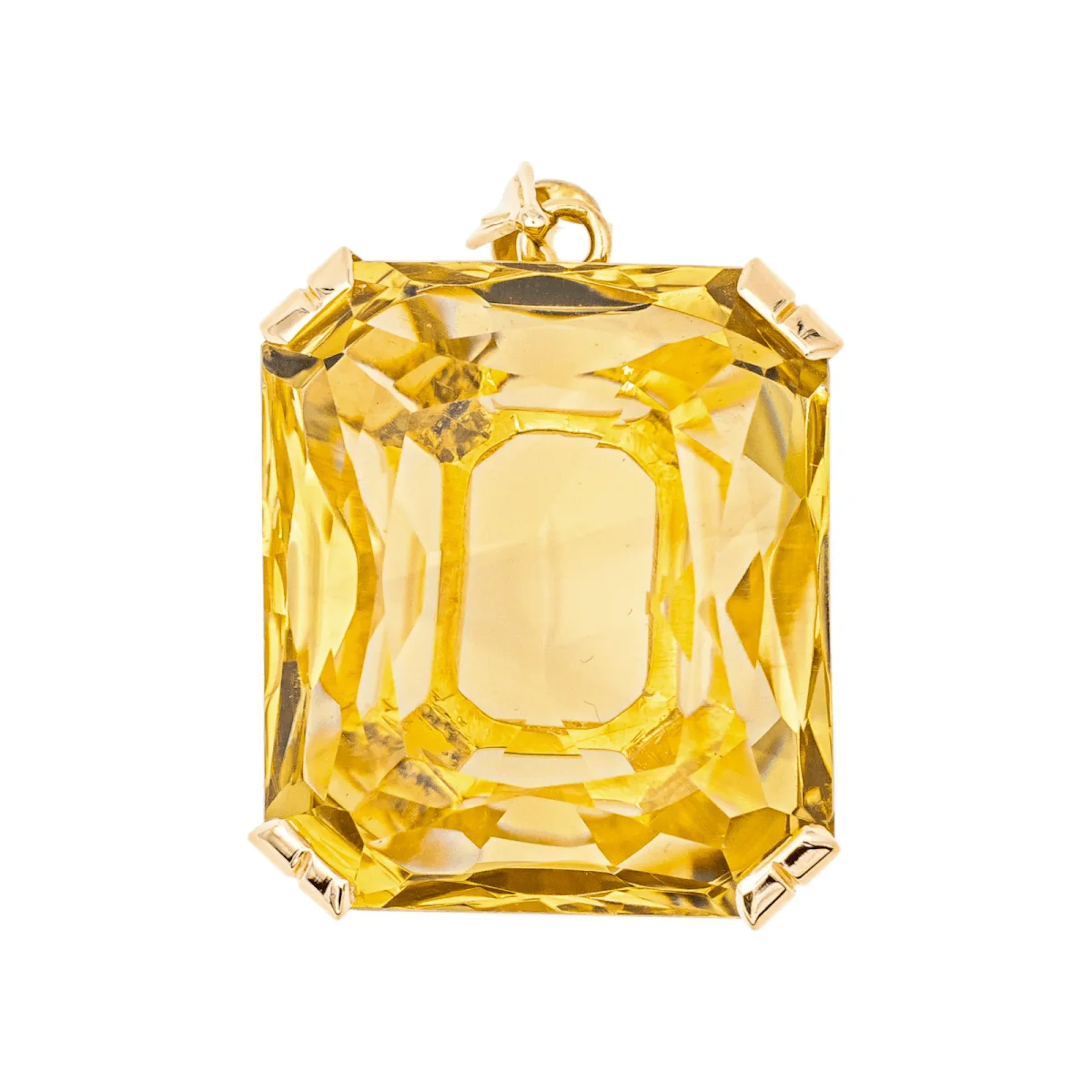 Yellow gold and citrine pendant